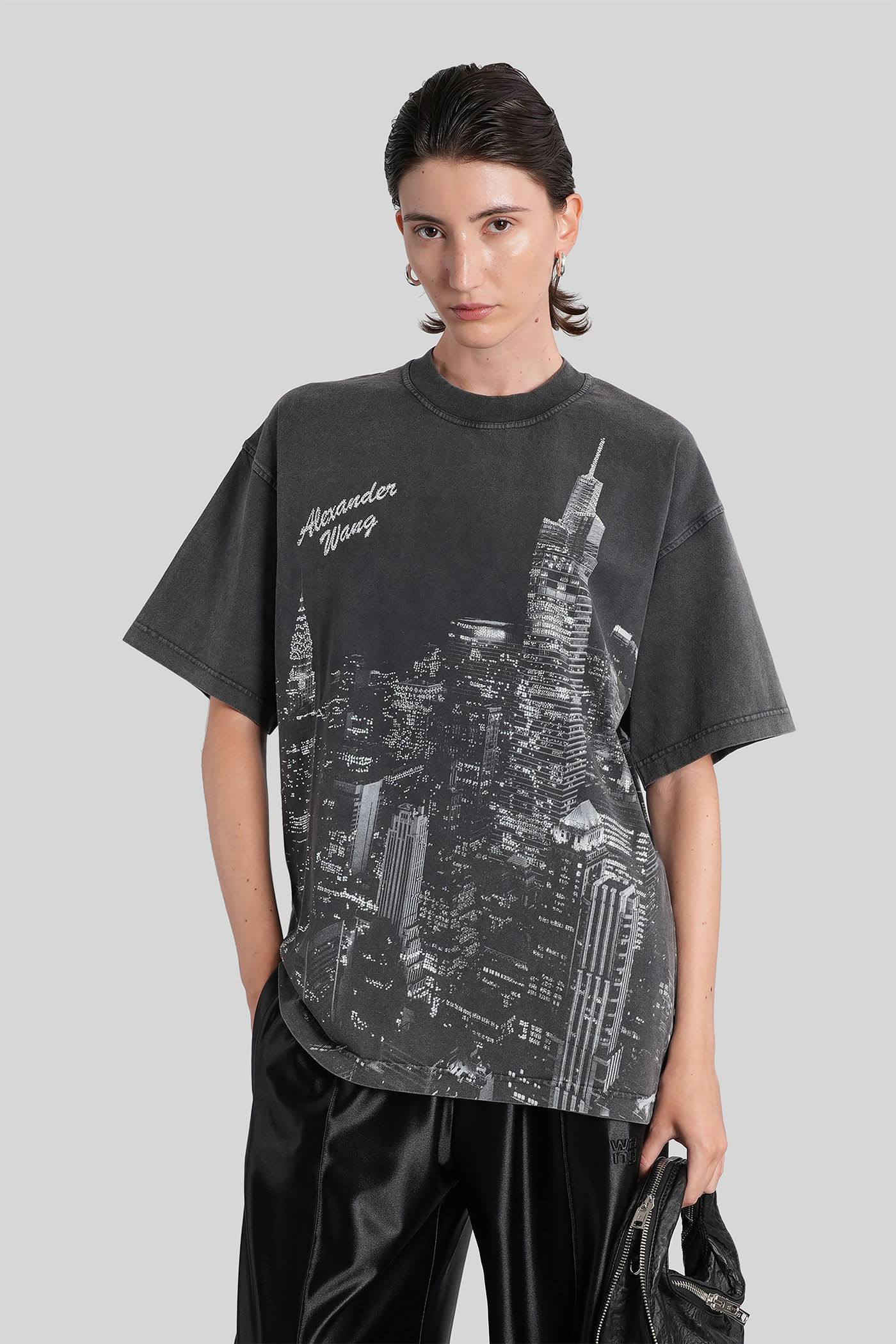 Alexander Wang T-shirt In Black Cotton