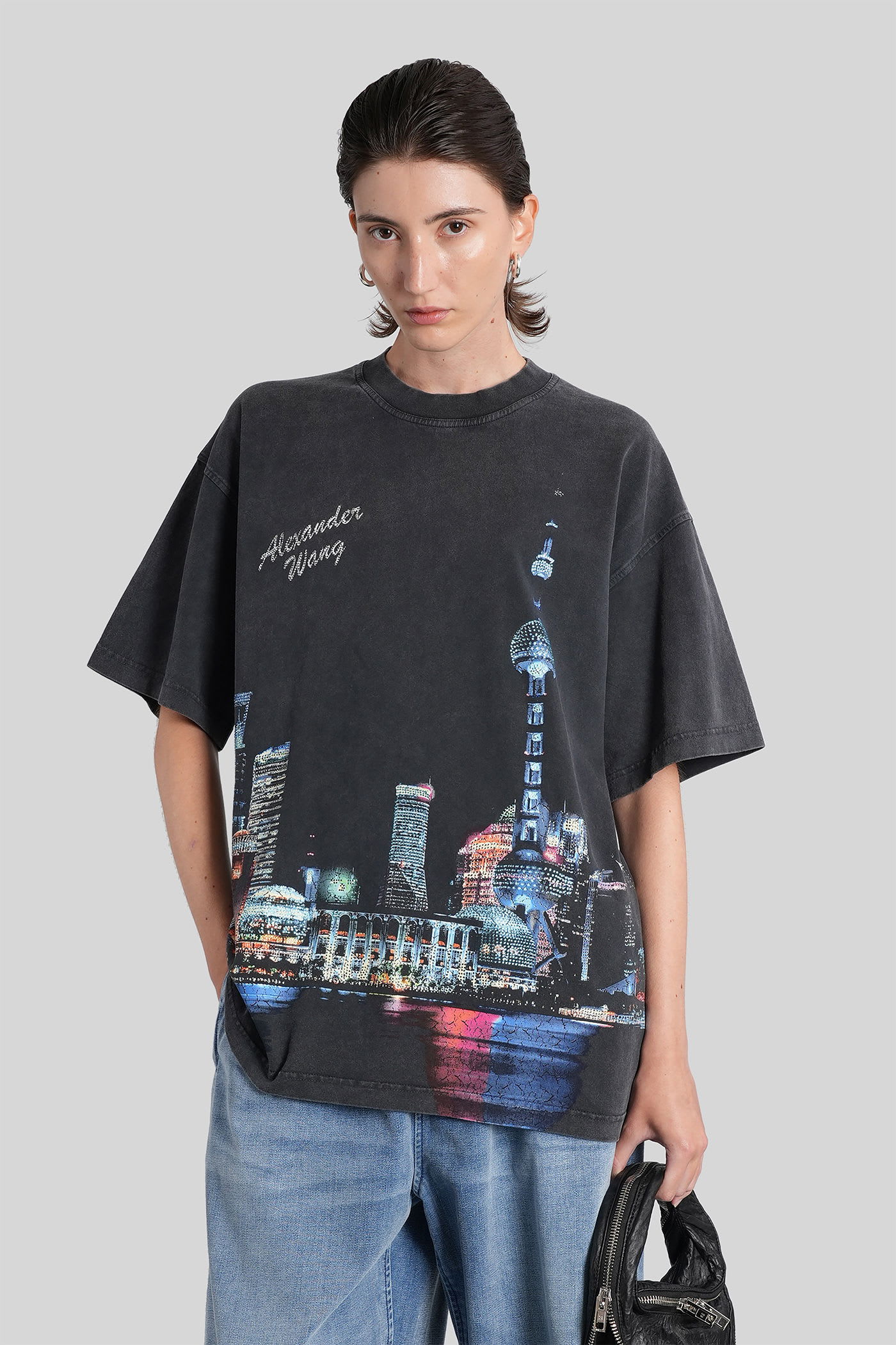 Alexander Wang T-shirt In Black Cotton