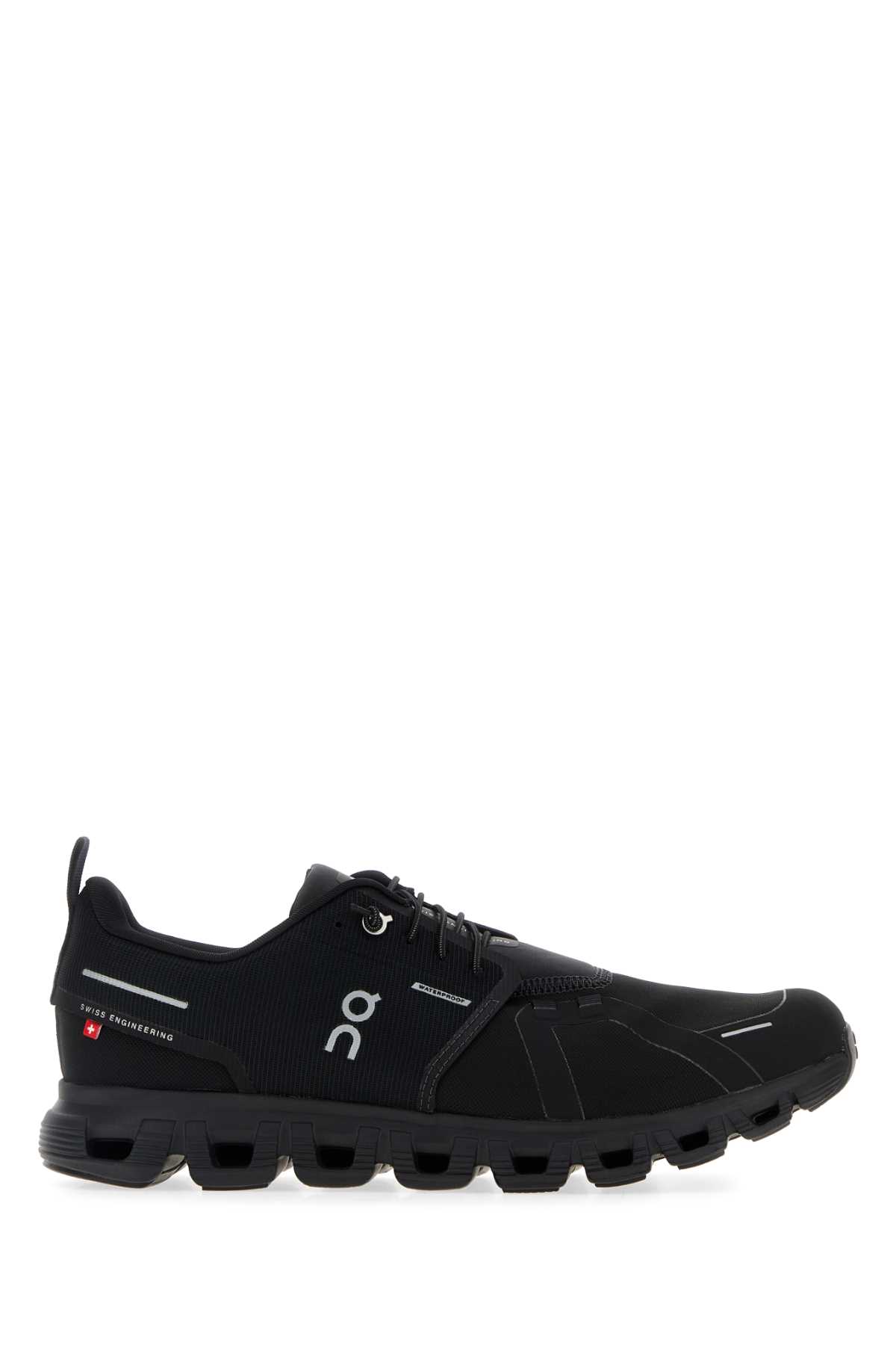 ON Black Fabric Cloud 6 Wp Sneakers