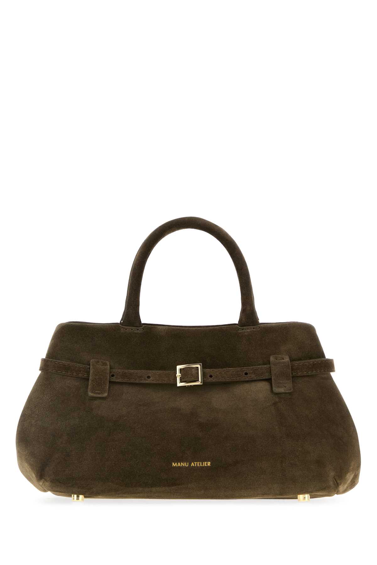 MANU Atelier Dark Green Suede Le Cambon 25 Handbag