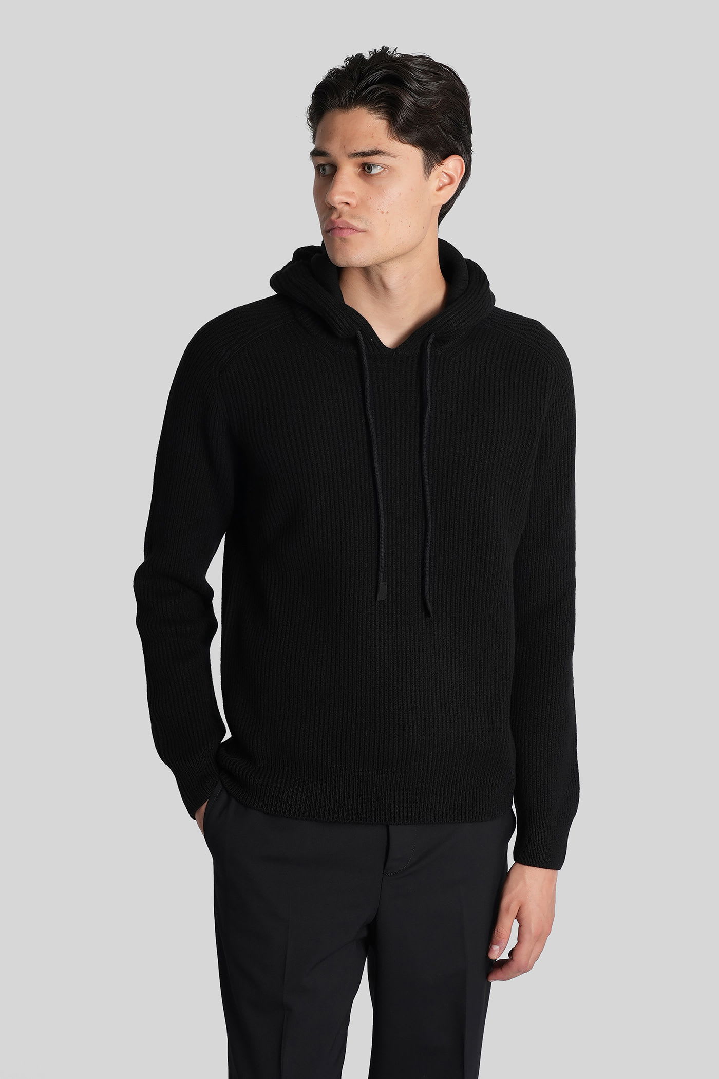 Tagliatore 0205 Hunter Sweatshirt In Black Wool
