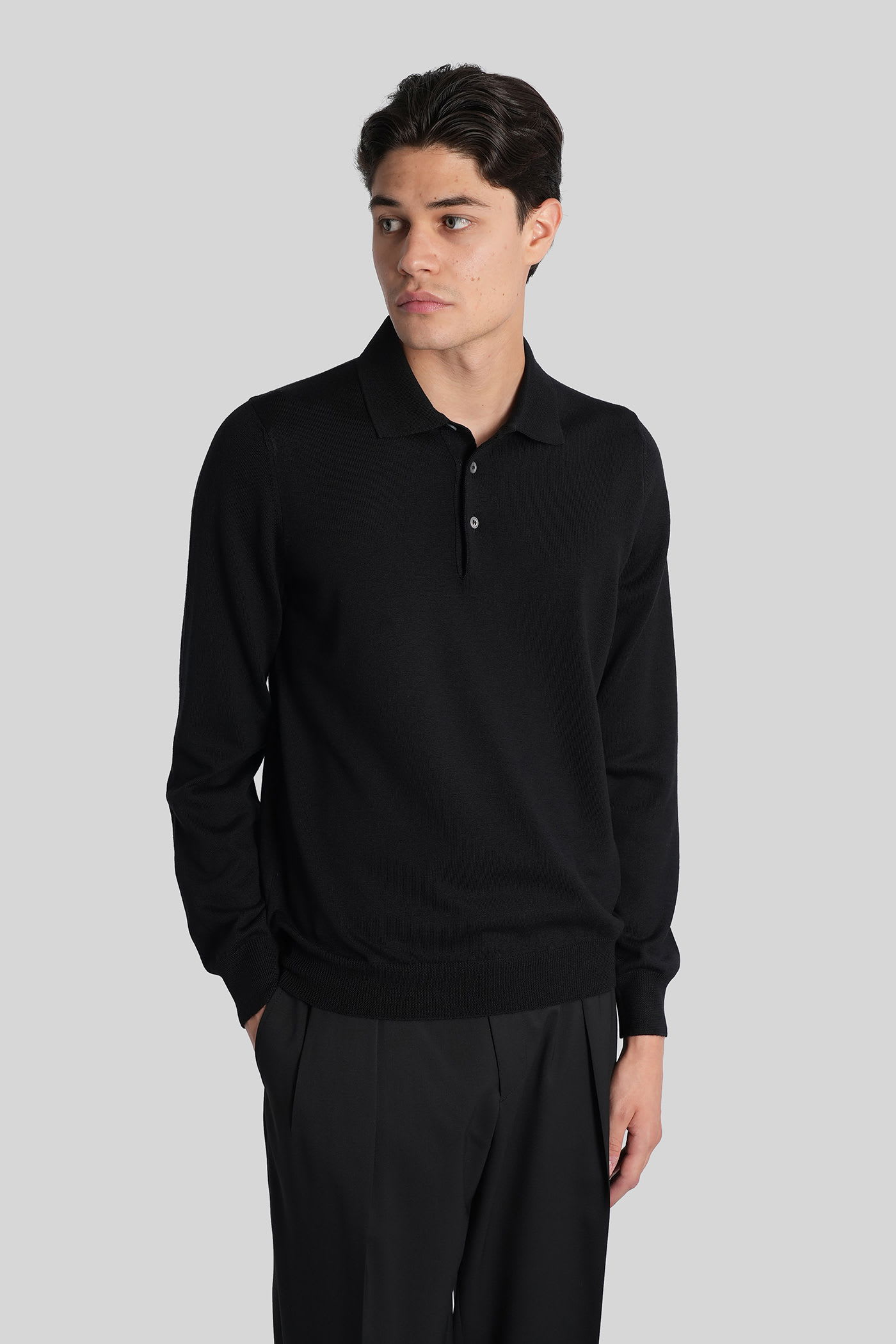 Tagliatore 0205 Palmer Polo In Black Wool