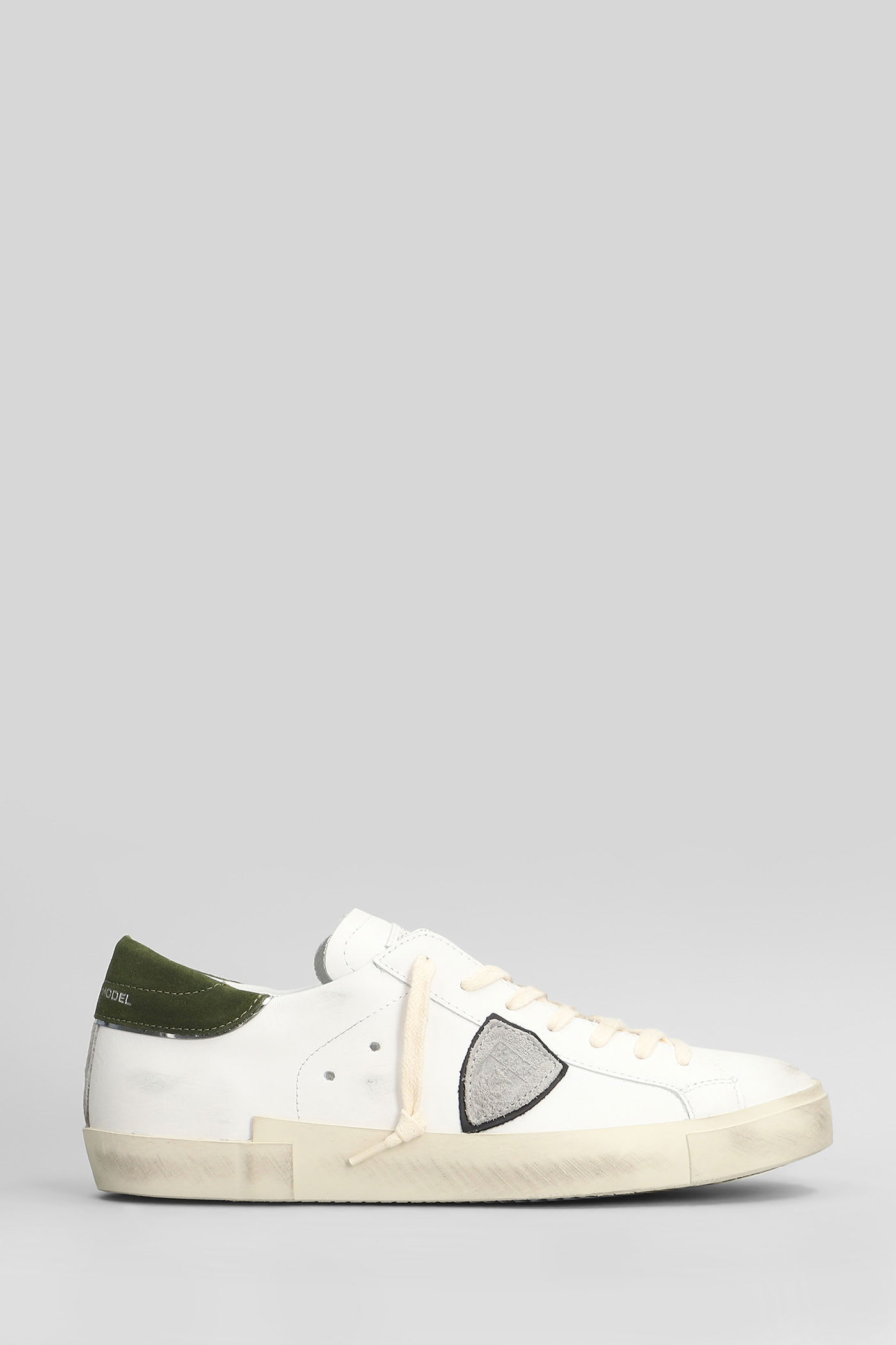 Philippe Model Prsx Low Sneakers In White Leather