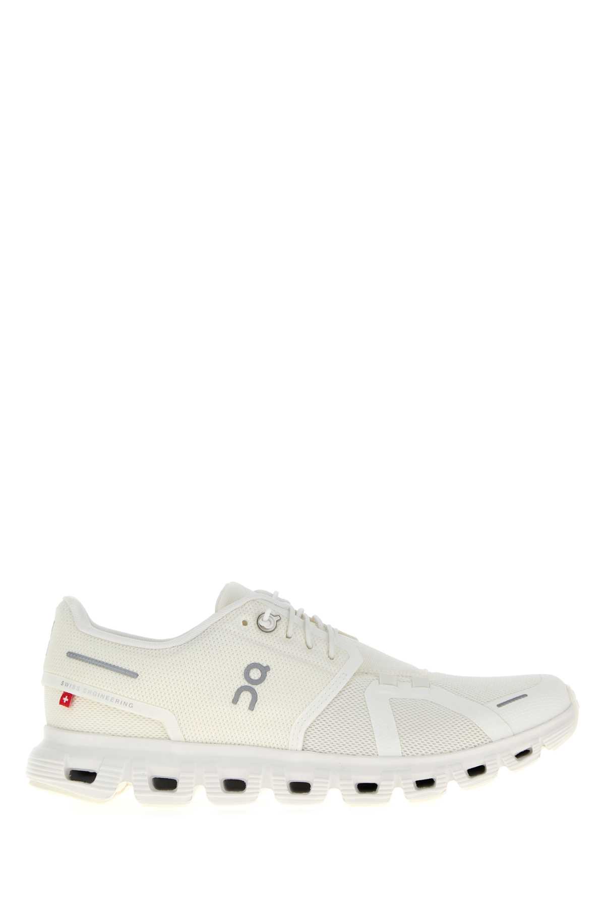 ON White Mesh Cloud 6 Sneakers