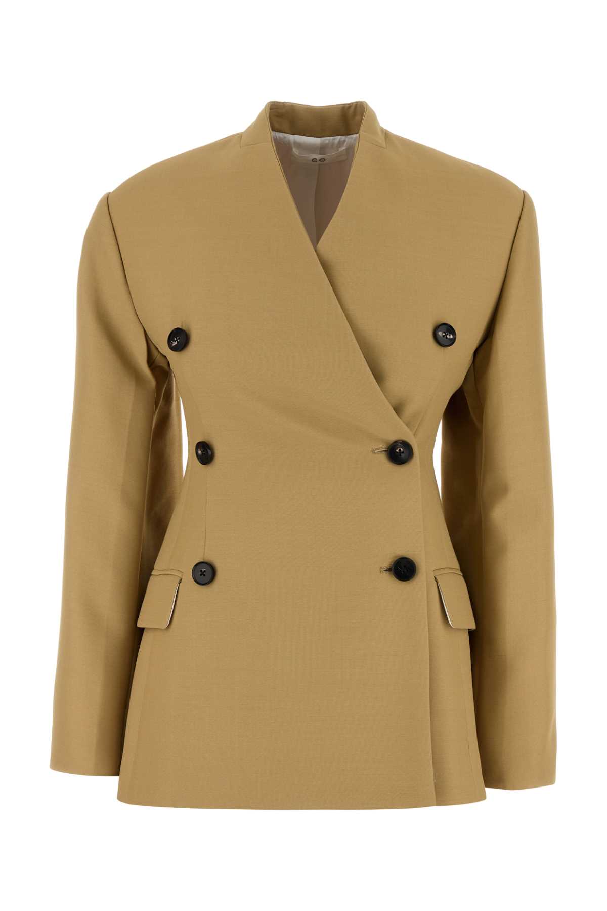 Beige Viscose Blend Blazer