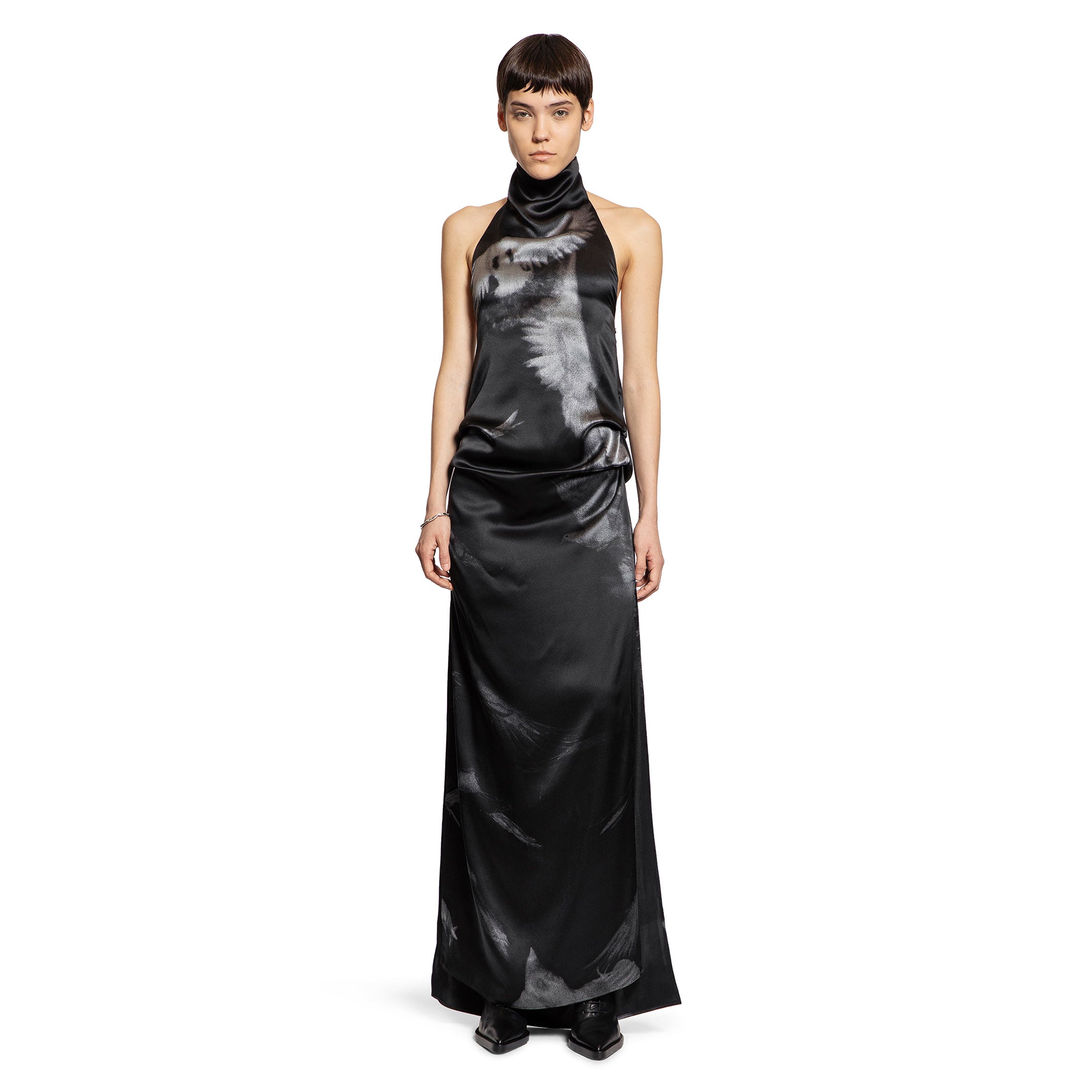 Rut Highneck Open Back Maxi Dress
