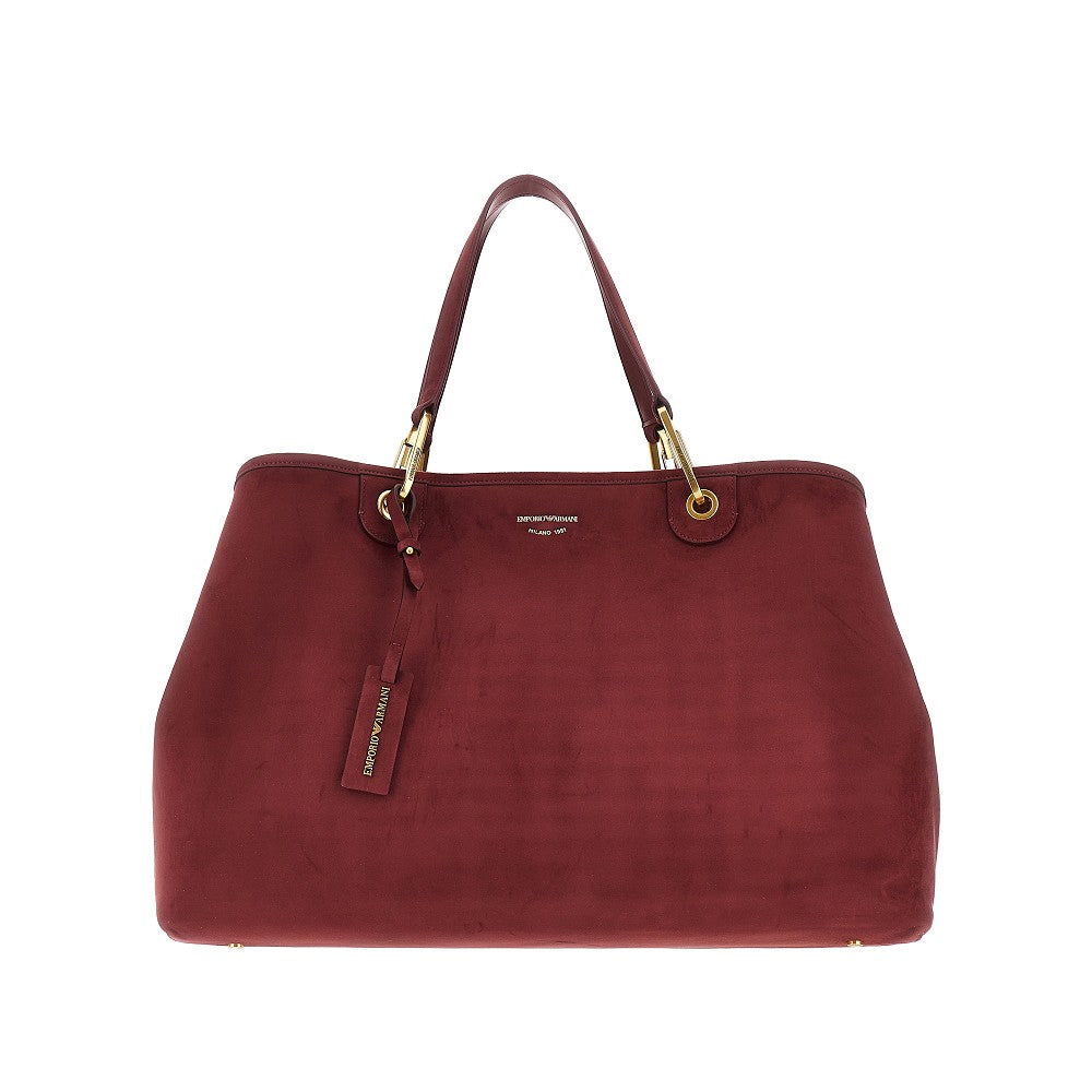 EMPORIO ARMANI Faux suede leather large 'MyEA' shopping bag Woman One Size