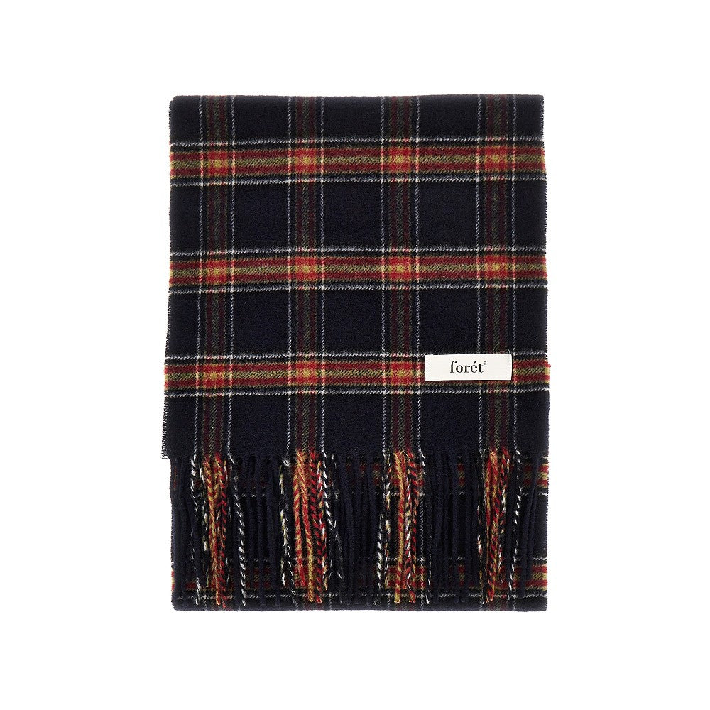 FORET Wool scarf with Check motif Man One Size