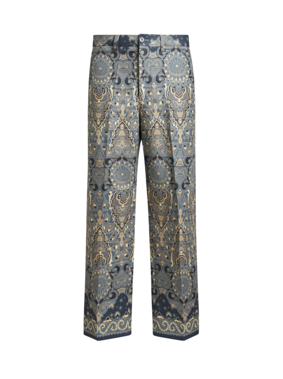 Etro, Pantalon Sartorial En Coton Stretch, Homme, Bleu Marine, Taille 58