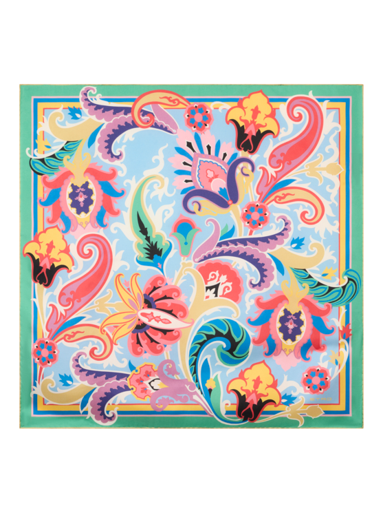 Etro, Foulard En Soie À Motif Floral, Femme, Multicolore