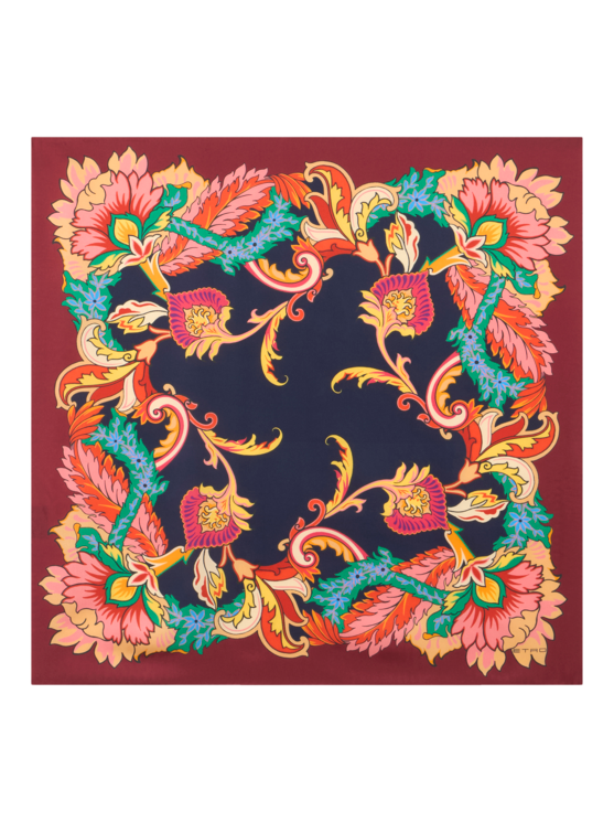 Etro, Foulard En Jacquard De Soie À Fleurs, Femme, Multicolore