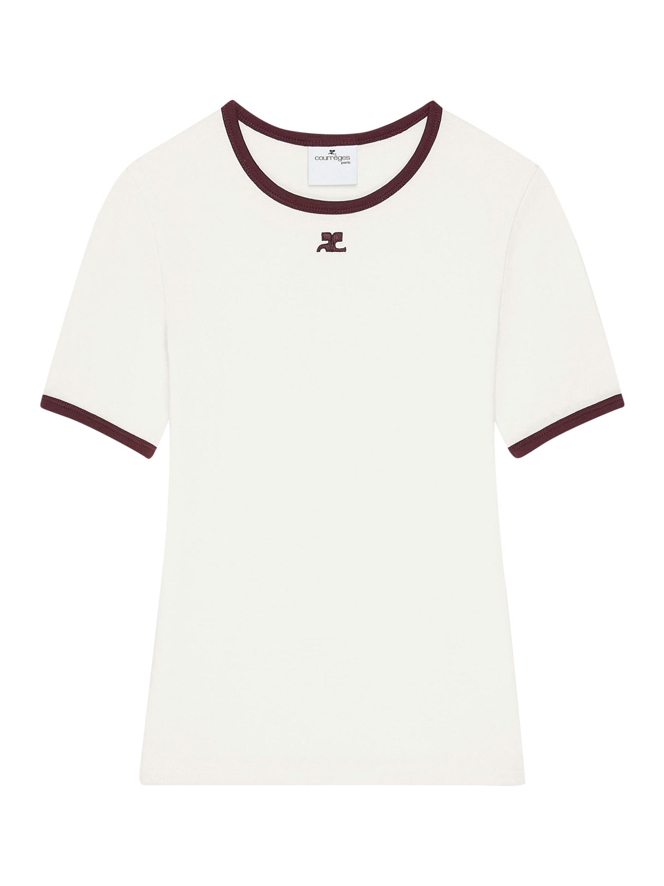 T-SHIRT WITH CONTRASTING COTTON PROFILES - Courreges - Woman