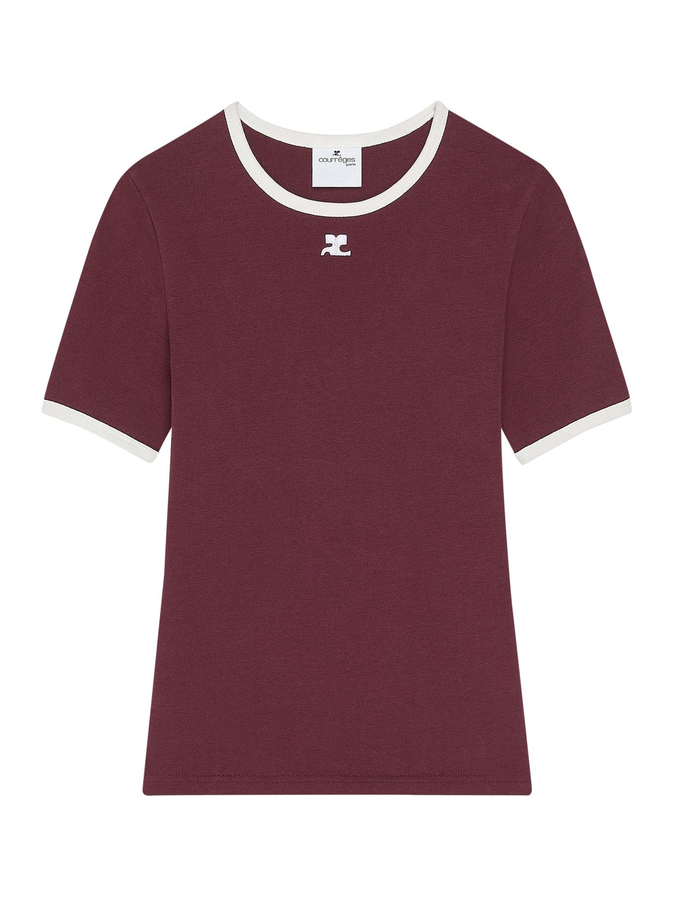 T-SHIRT WITH CONTRASTING COTTON PROFILES - Courreges - Woman