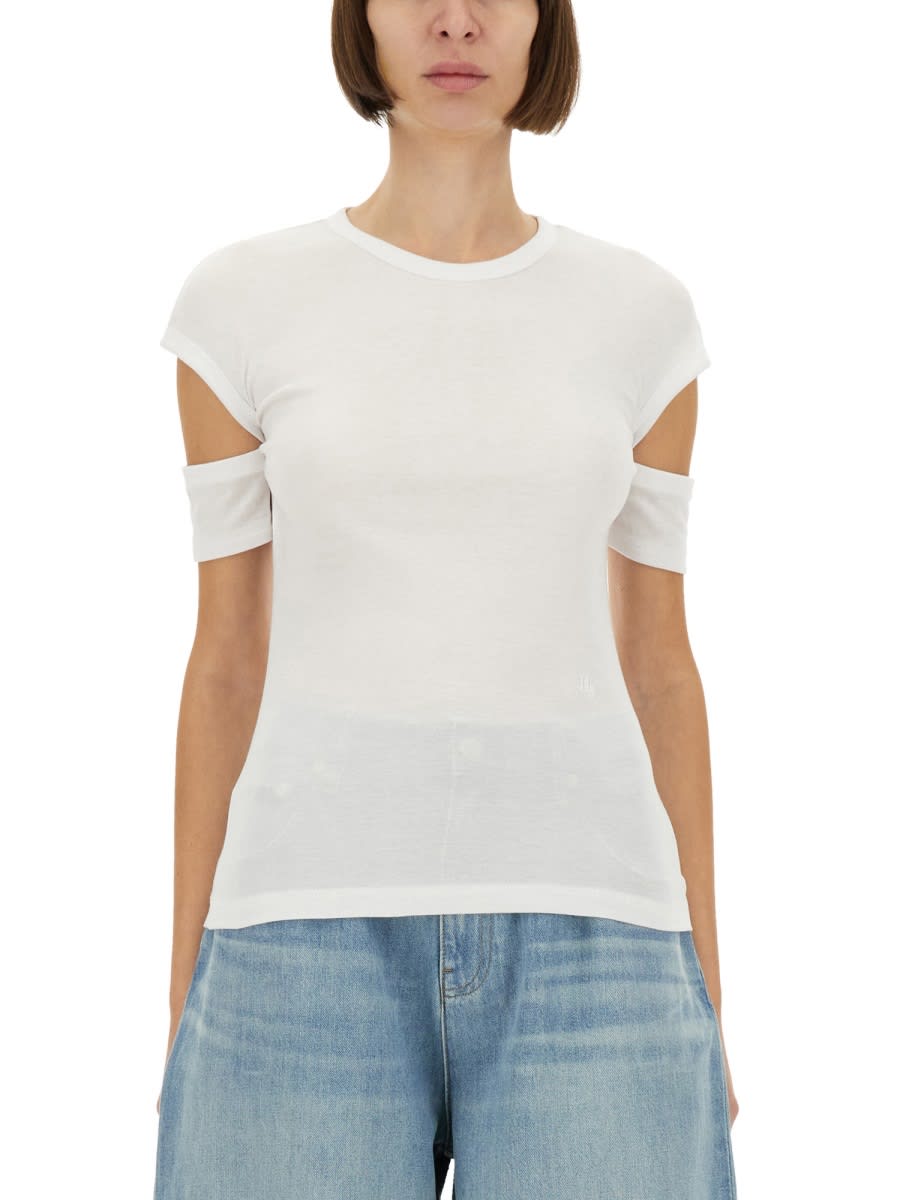 Helmut Lang slashed Shrunken T-shirt