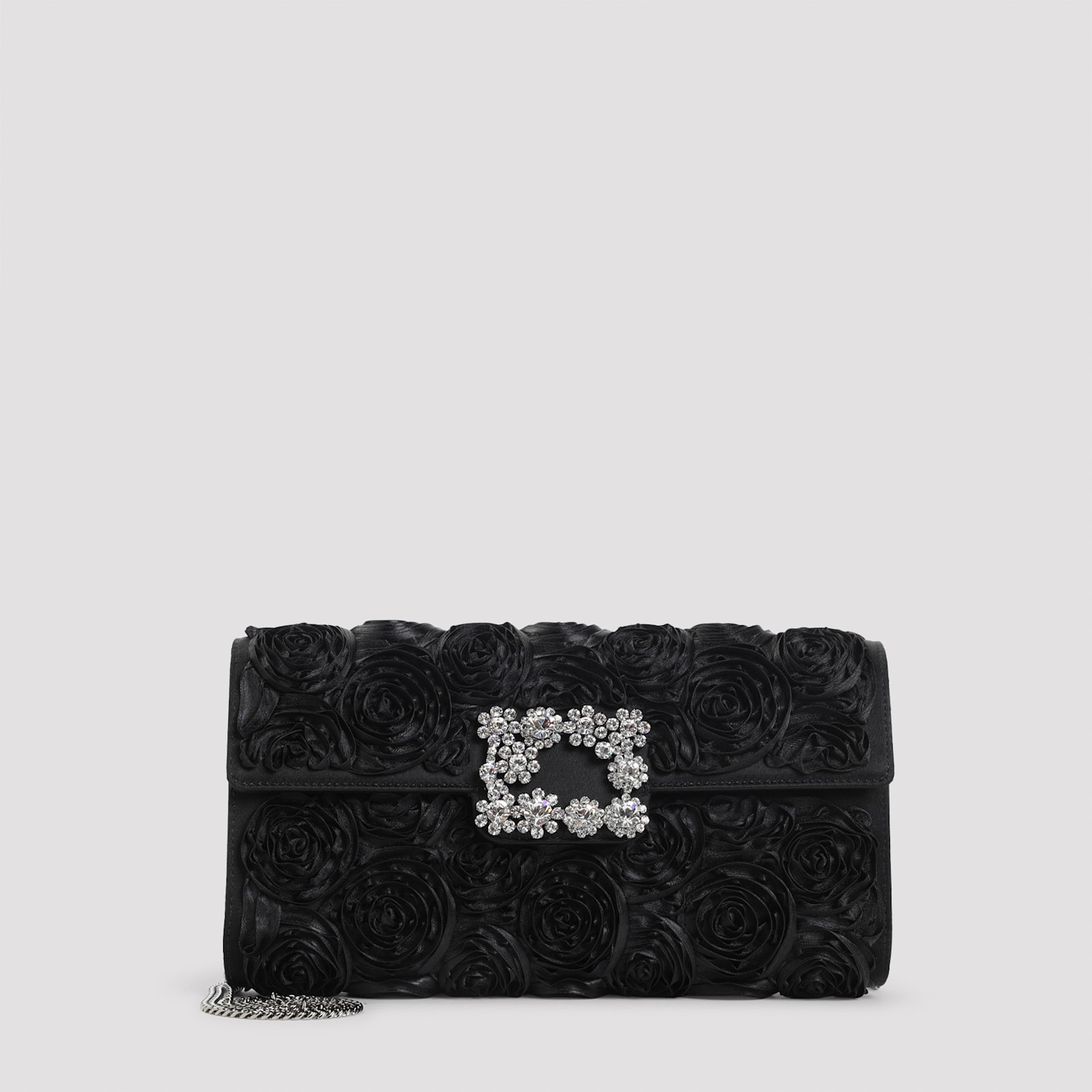 Roger Vivier Envelope Flap Rose Flower Buckle Shoulder Bag
