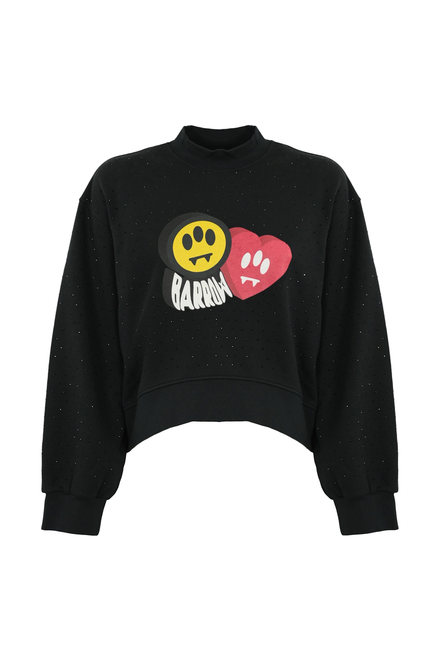 Barrow Cotton Sweatshirt With Rhinestones