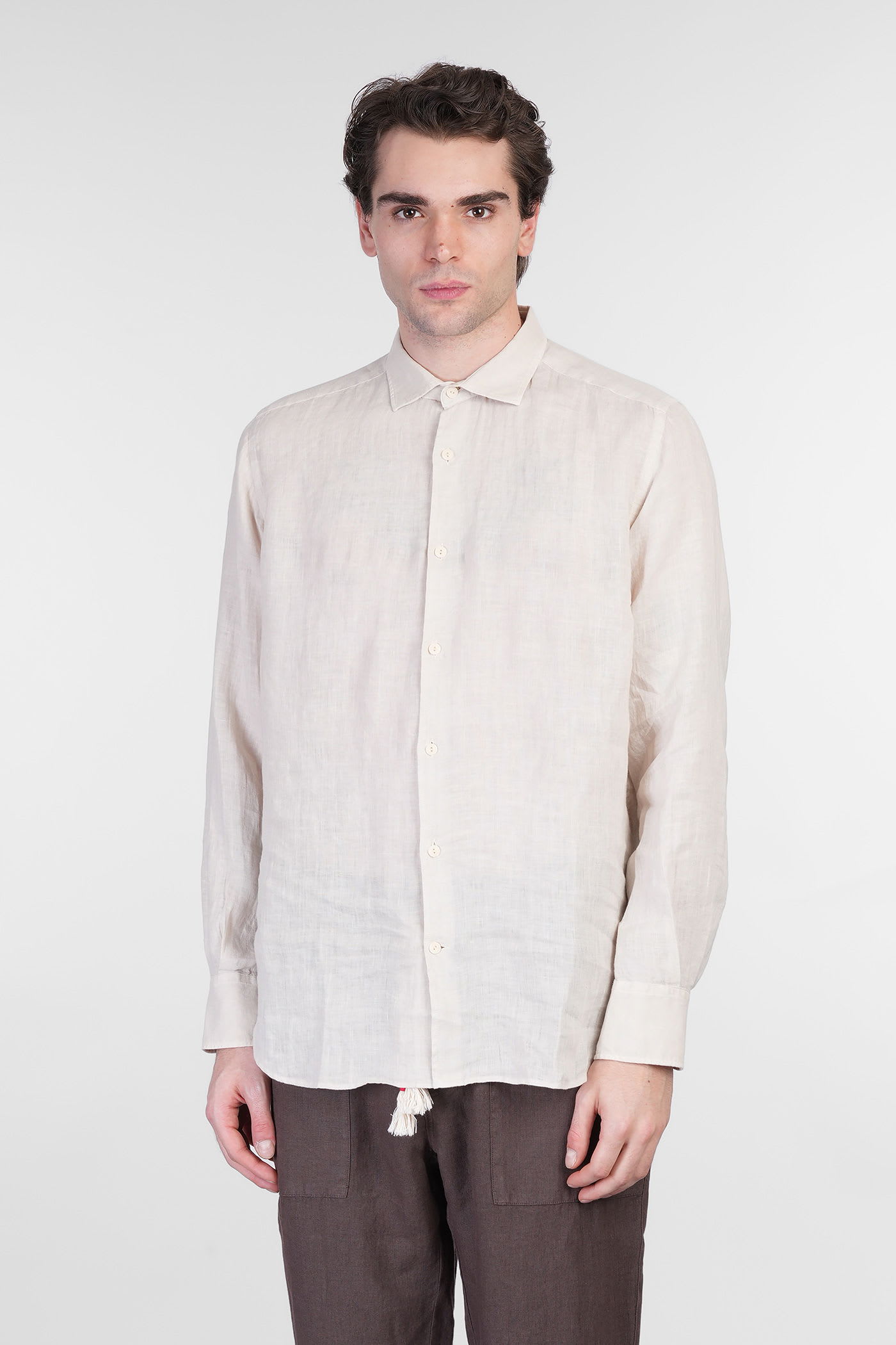 MC2 Saint Barth Pamplona Shirt In Beige Linen