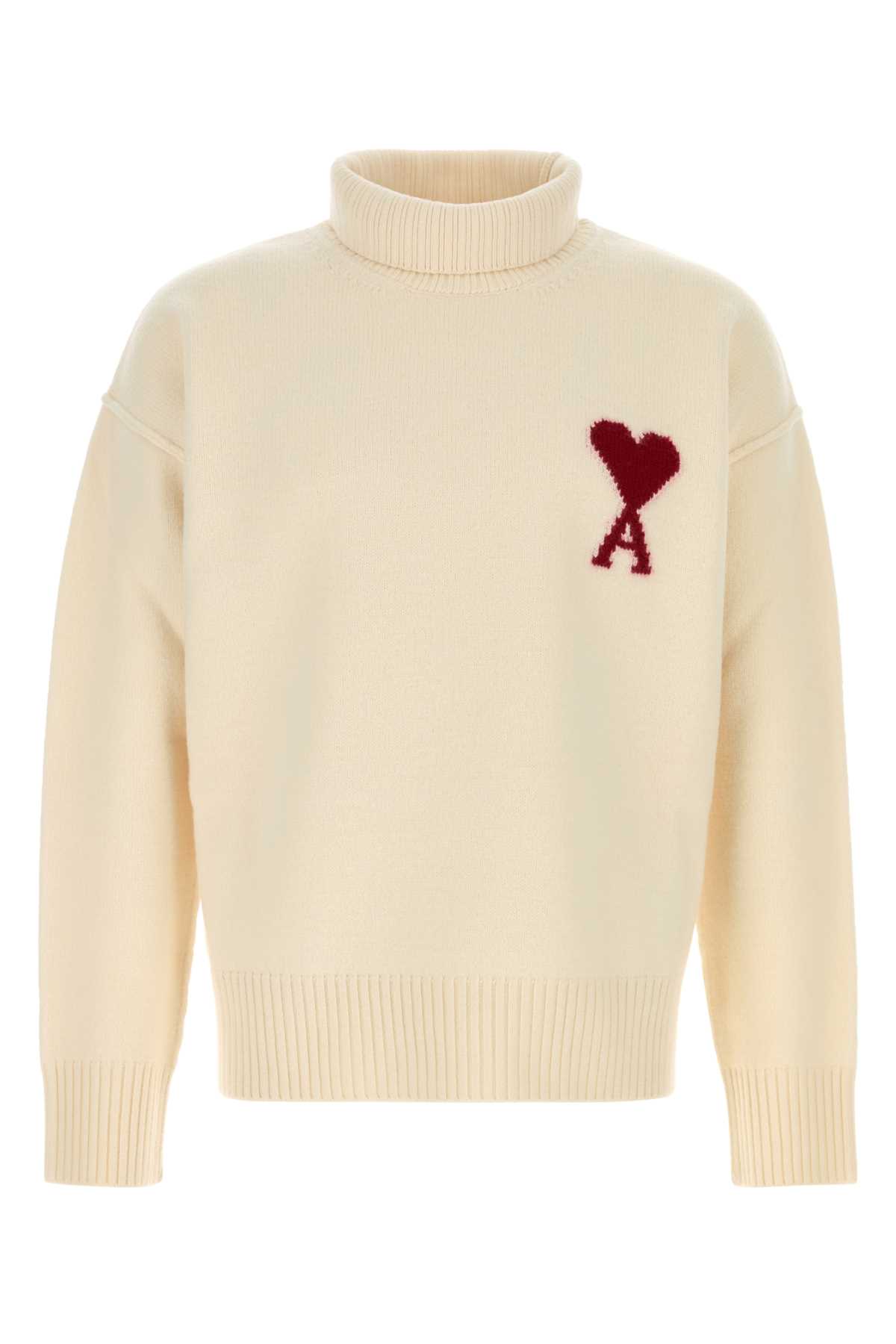Ami Alexandre Mattiussi Ivory Wool Sweater