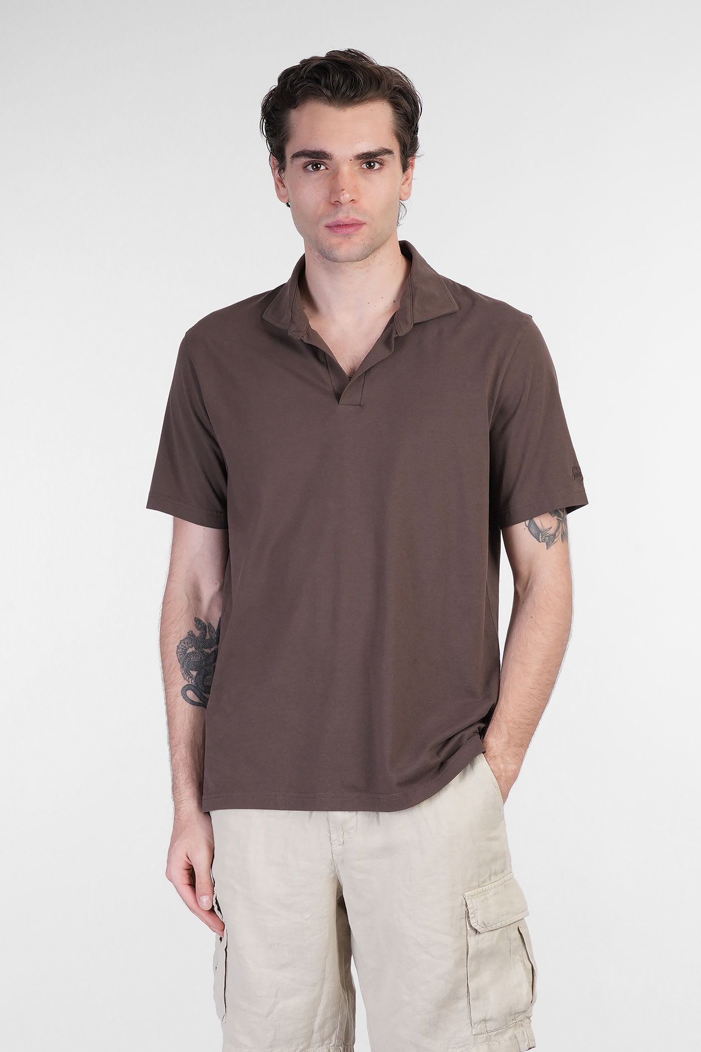 MC2 Saint Barth Brighton Polo In Brown Cotton