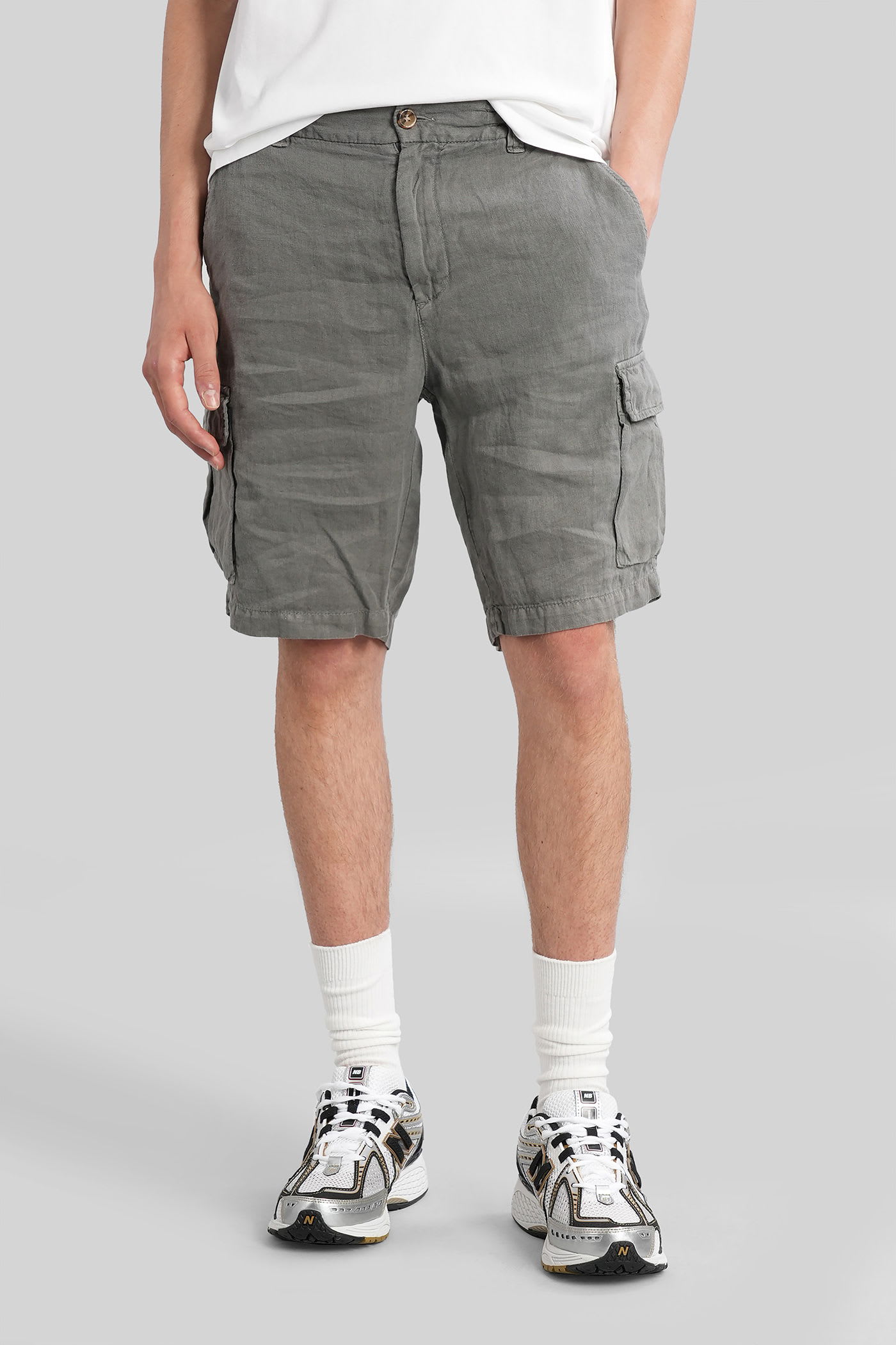 MC2 Saint Barth Rodi Shorts In Grey Linen