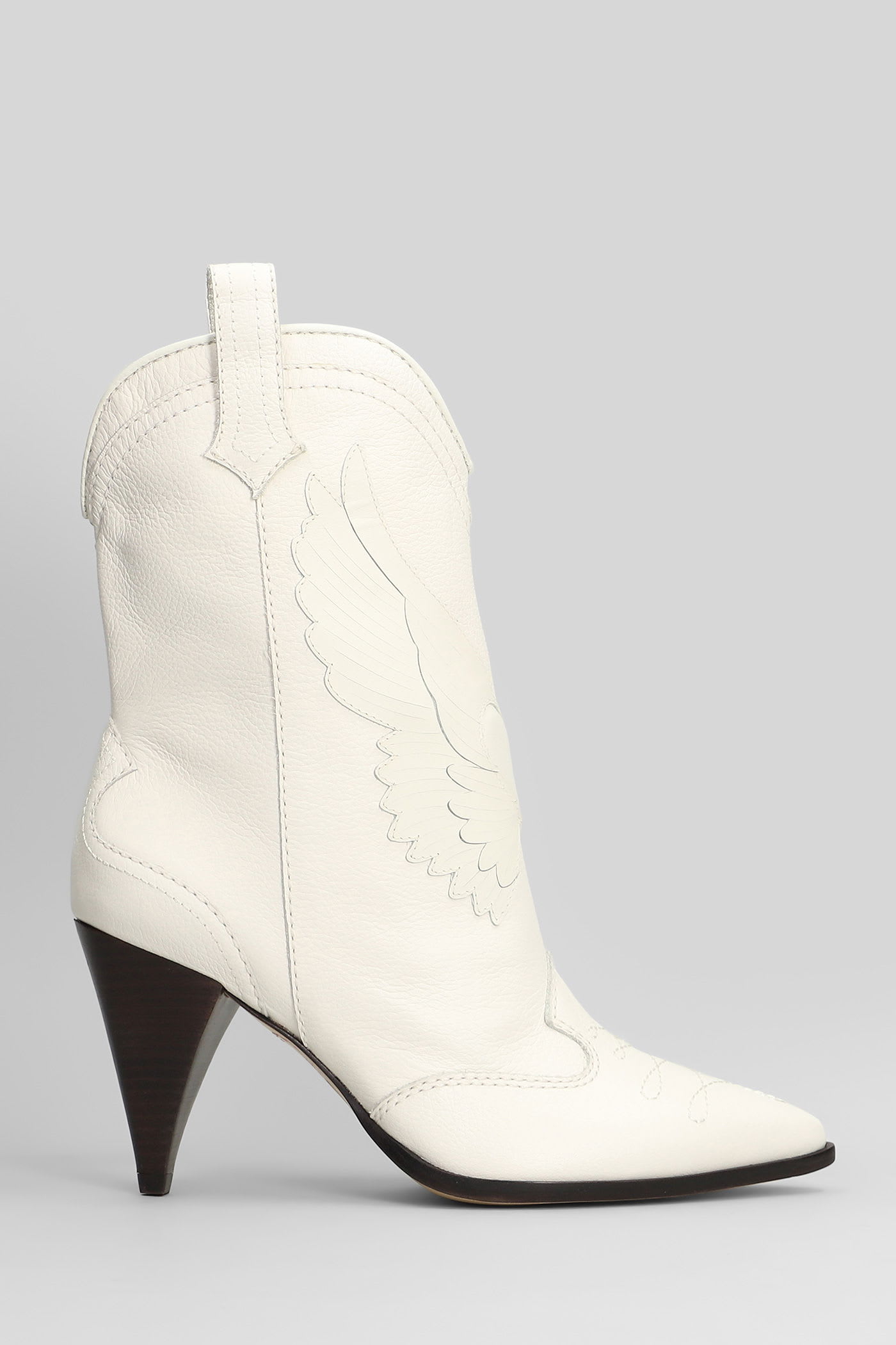 Sophia Webster Cherub Texan Ankle Boots In White Leather