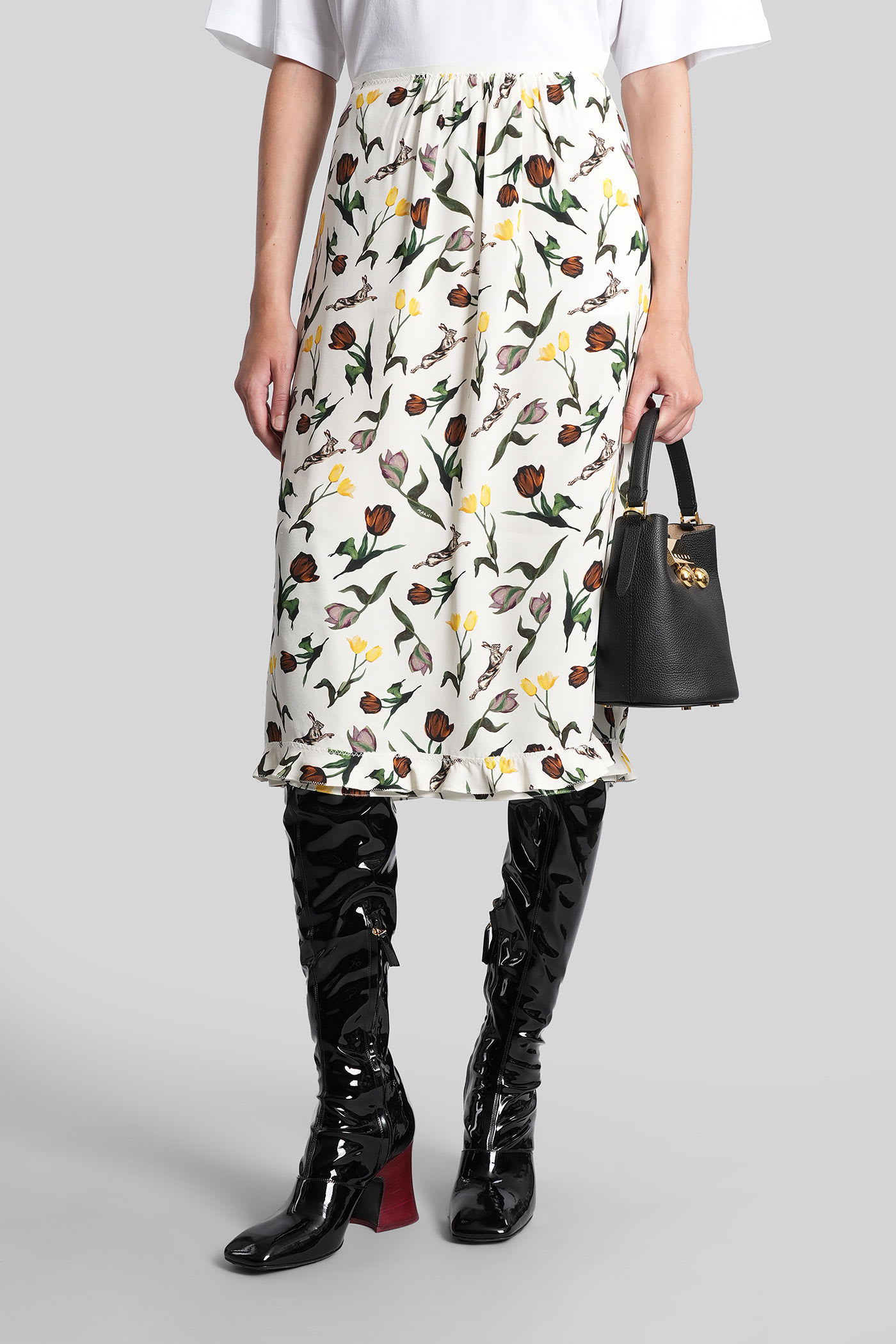 Marni Skirt In White Viscose