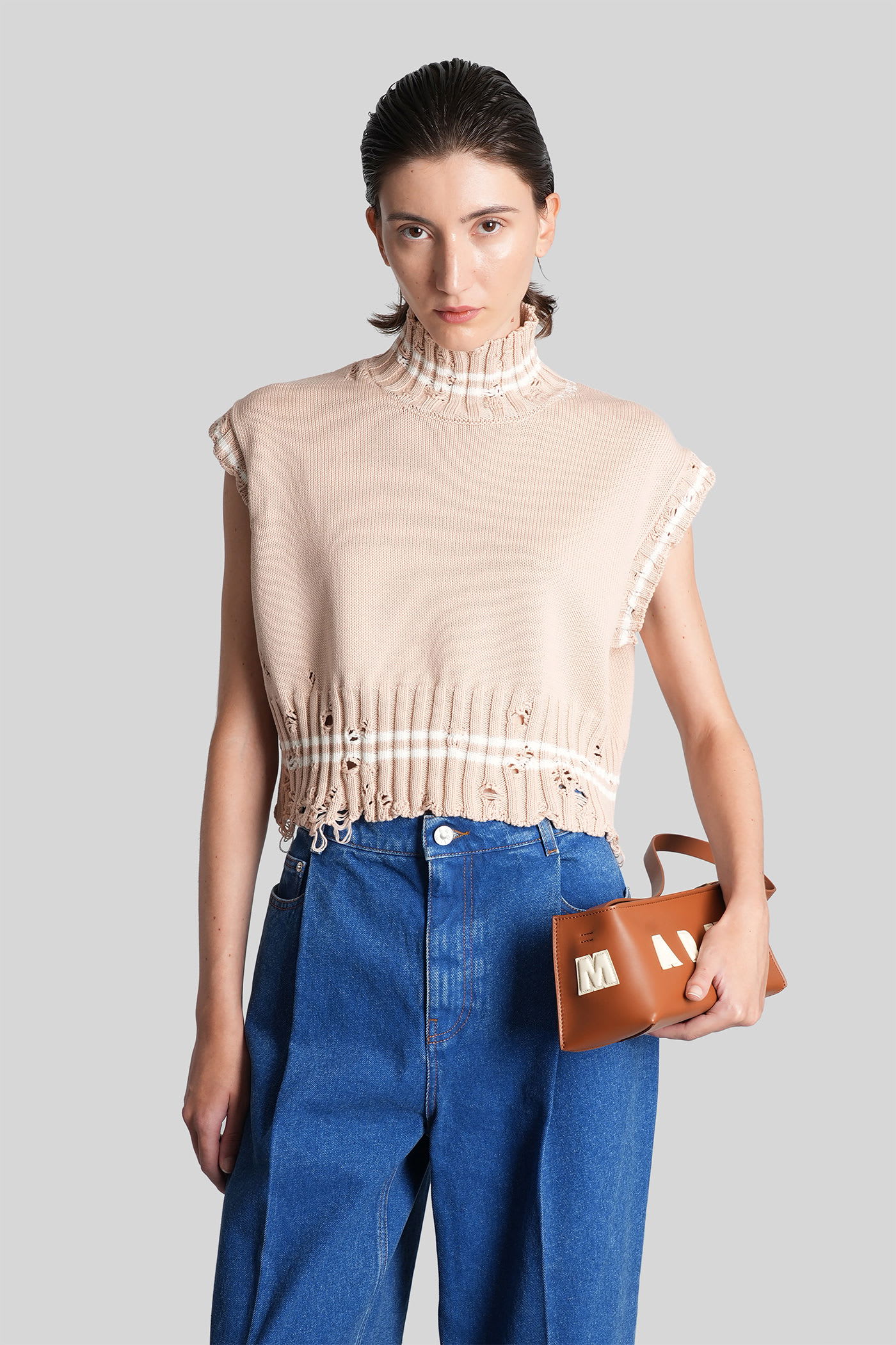 Marni Knitwear In Rose-pink Cotton