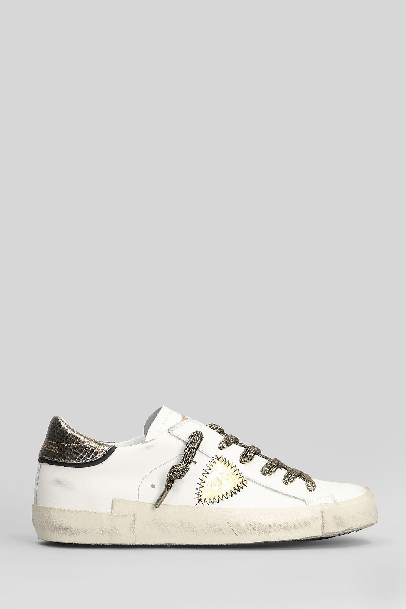 Philippe Model Prsx Low Sneakers In White Leather
