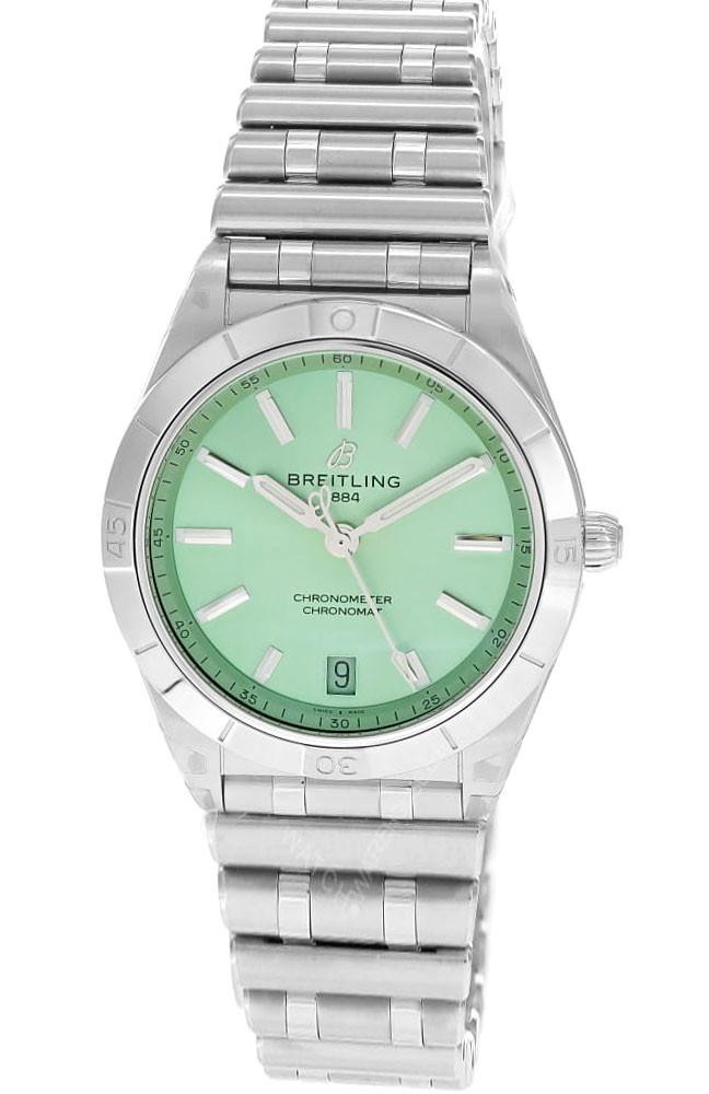 BREITLING Chronomat Automatic SS 36MM Green Dial Men's Watch A10380101L1A1