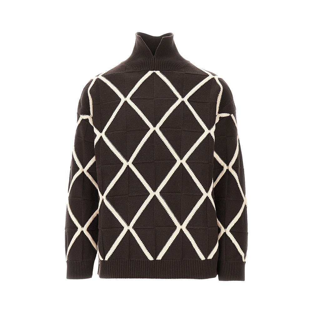 EMPORIO ARMANI Knitted sweater with diamonds motif Man S