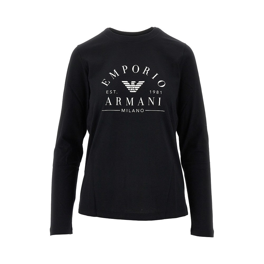 EA BODYWEAR Organic cotton T-shirt with logo print Woman XS