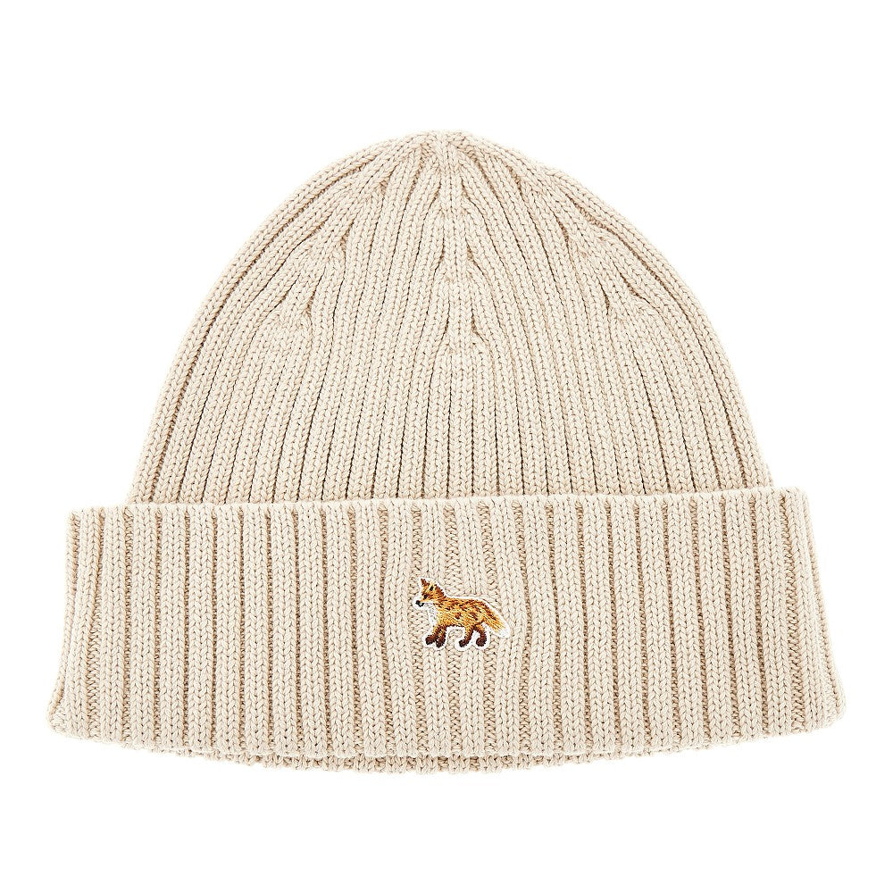 MAISON KITSUNE 'Baby Fox' patch beanie hat Man One Size