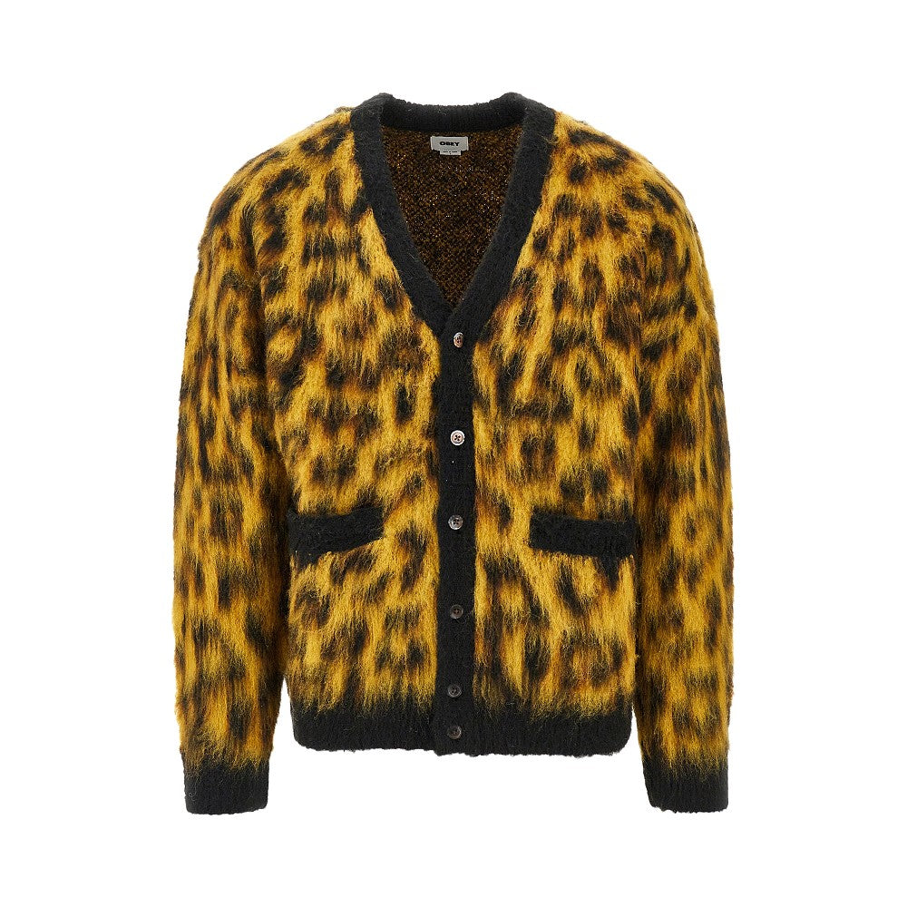 OBEY 'Patron' leopard-motif cardigan Man M