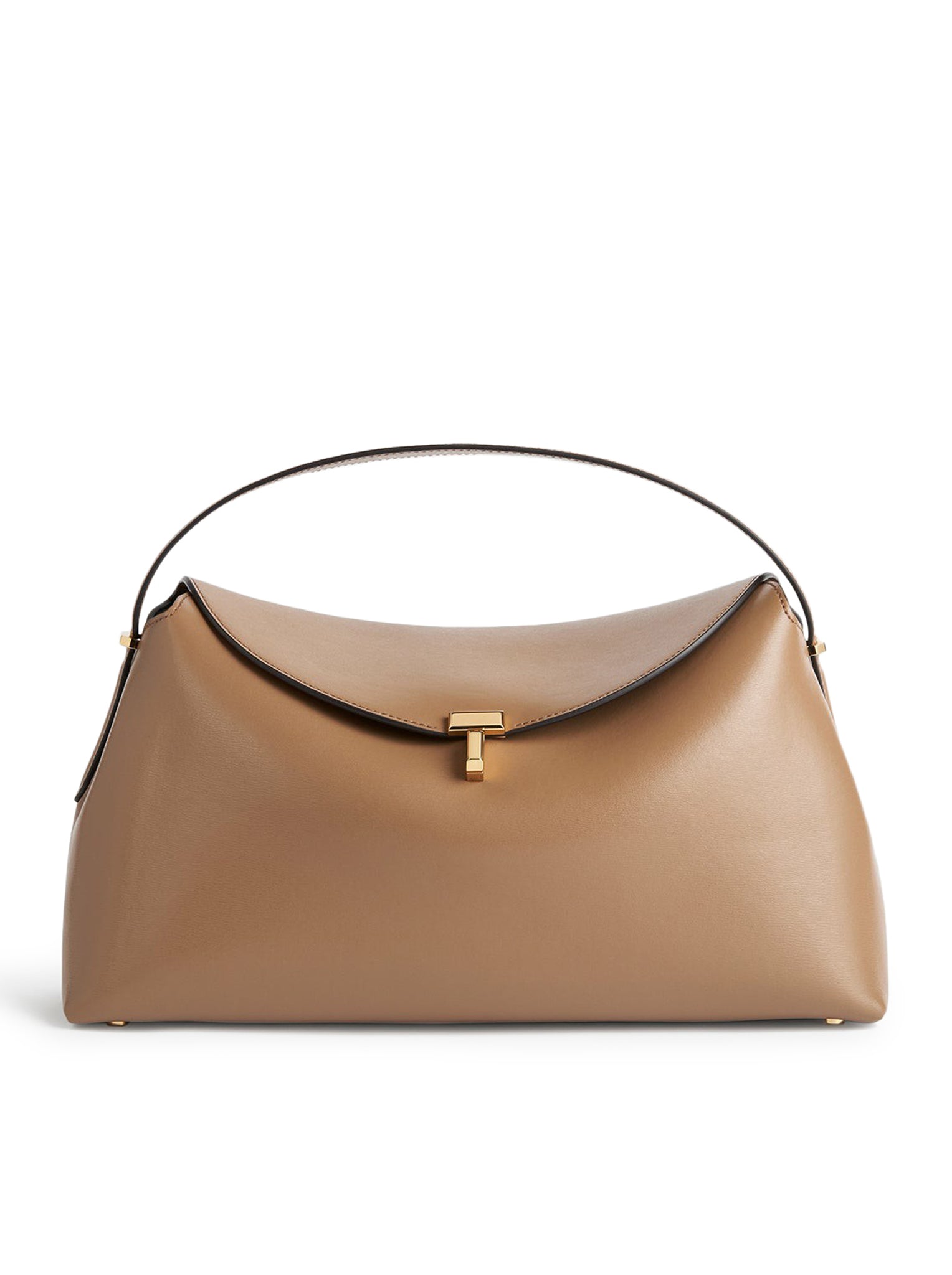 T-LOCK LEATHER TOP HANDLE CAMEL - Toteme - Woman
