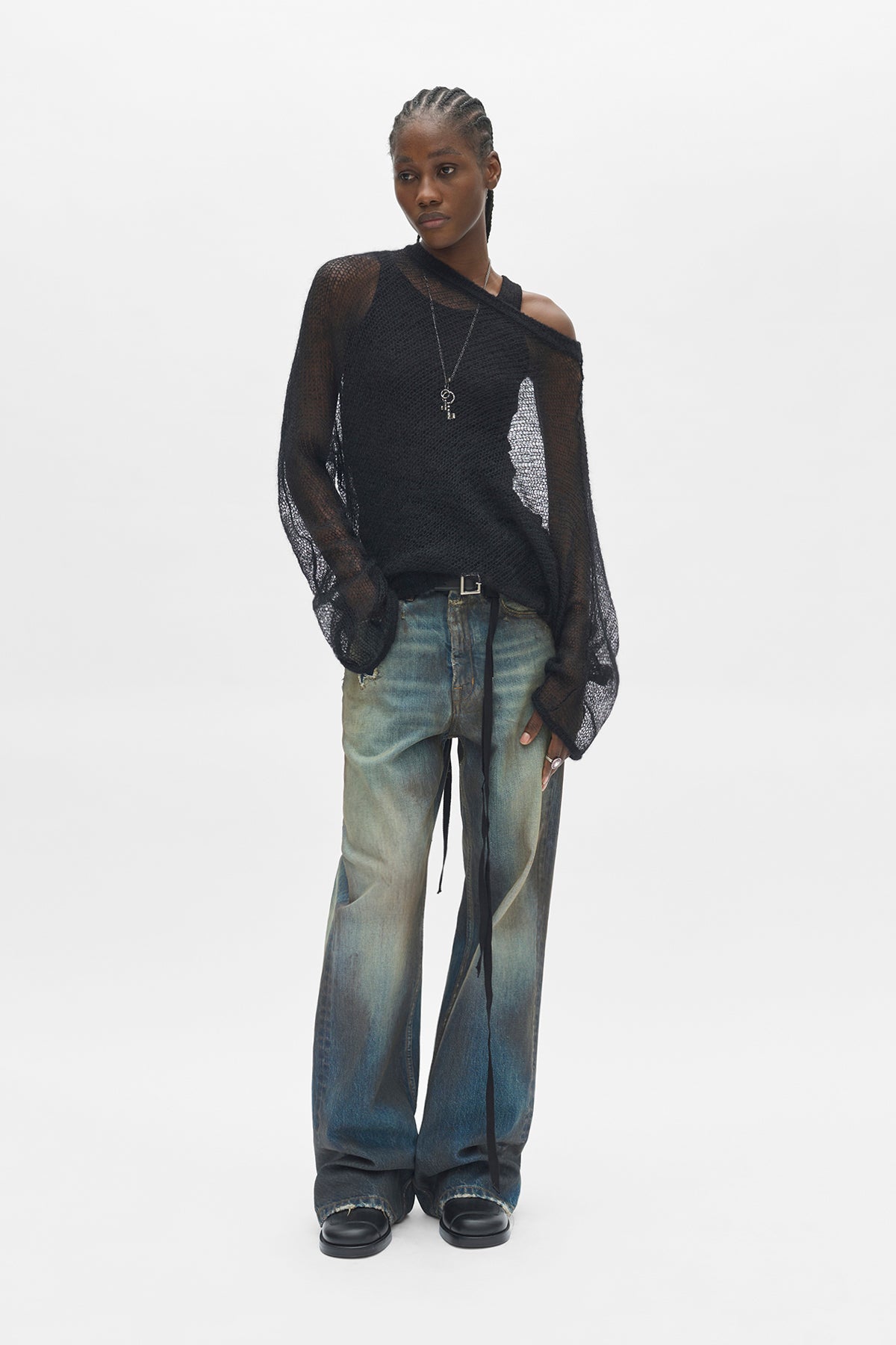 Dolfine Bias Cut Dropped Shoulder Sweater