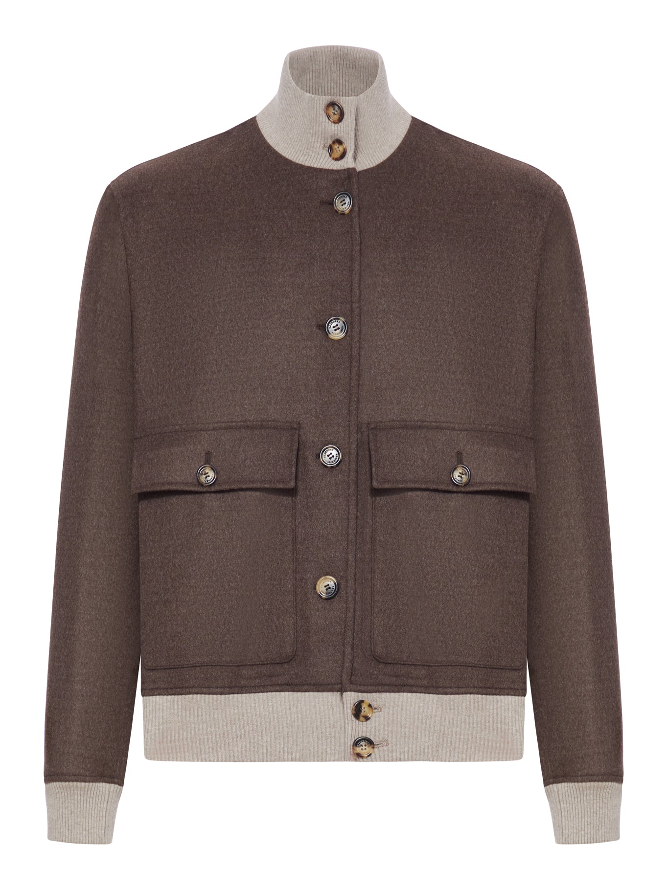 DOUBLE WOOL FLANNEL BOMBER - Brunello Cucinelli - Man