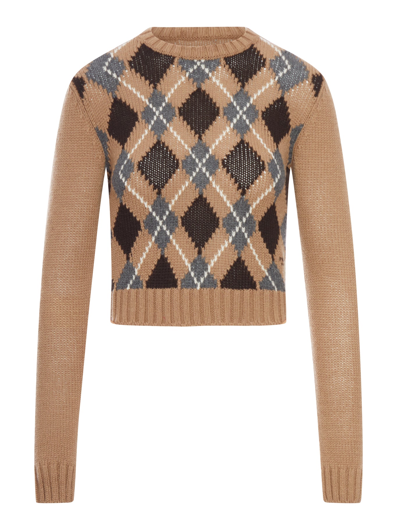 CASHMERE SWEATER WITH GEOMETRIC PATTERN - Prada - Woman