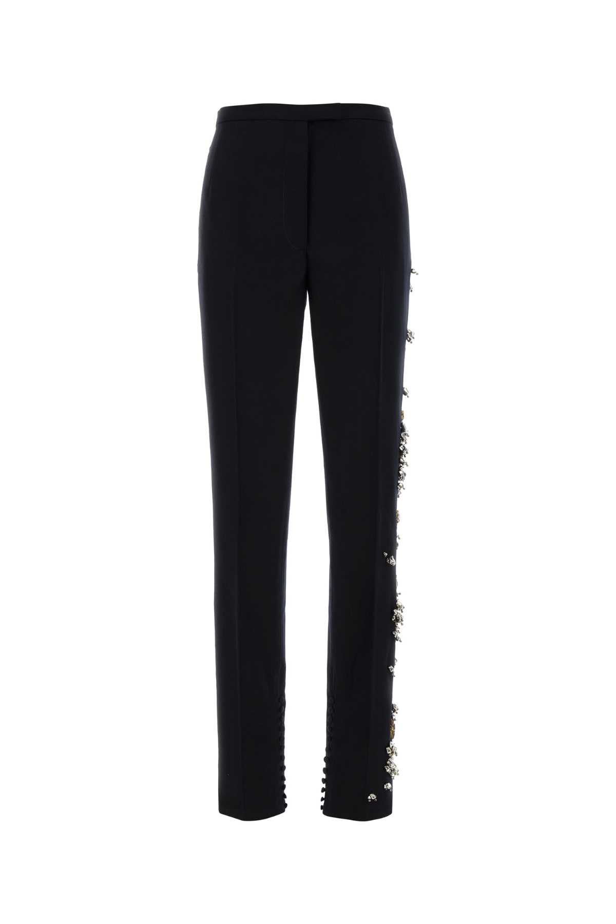 Dries Van Noten Navy Blue Wool Pandoris Pant