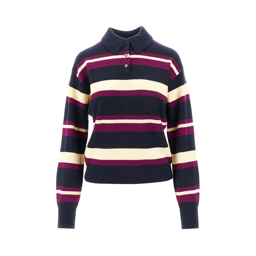 GUEST IN RESIDENCE Striped cashmere polo shirt Woman L