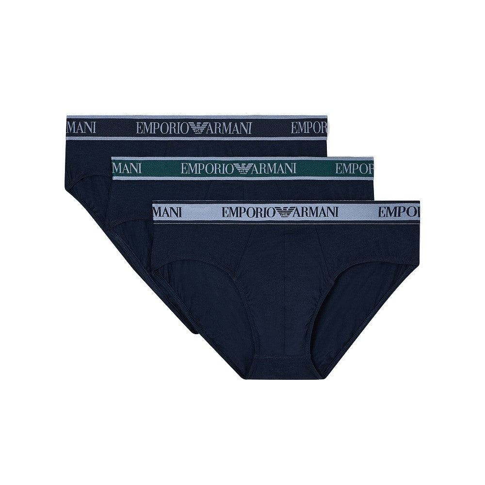 EA BODYWEAR Stretch cotton jersey 3-pack brief Man S