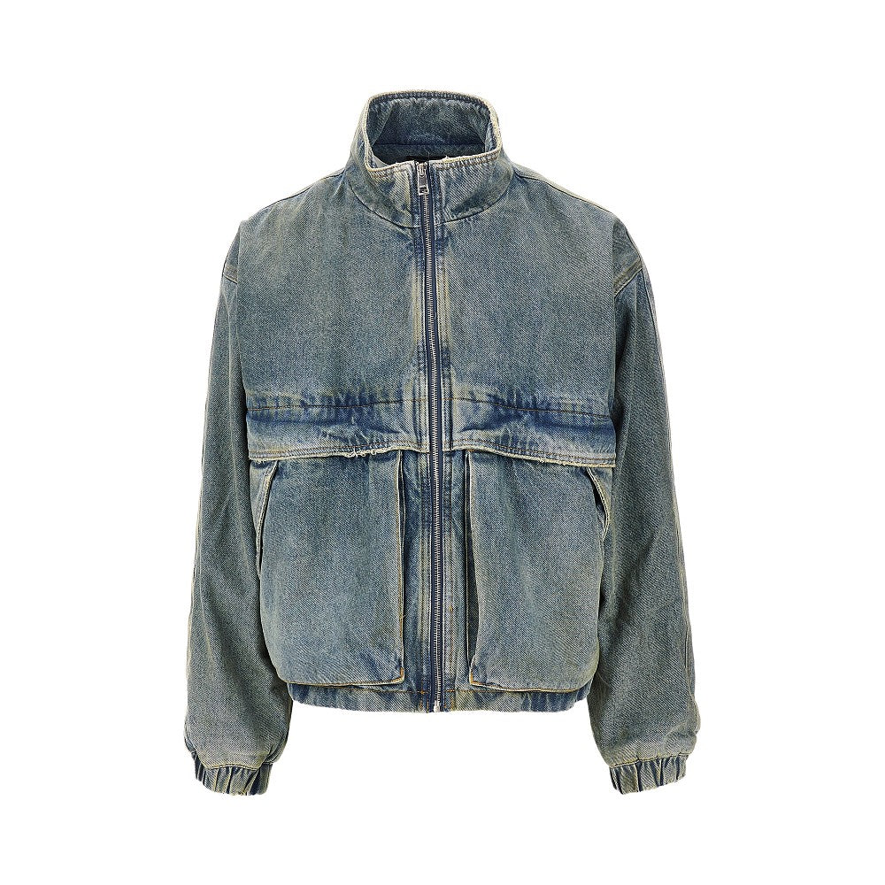 PURPLE BRAND Denim Boxy Fit bomber jacket Man M