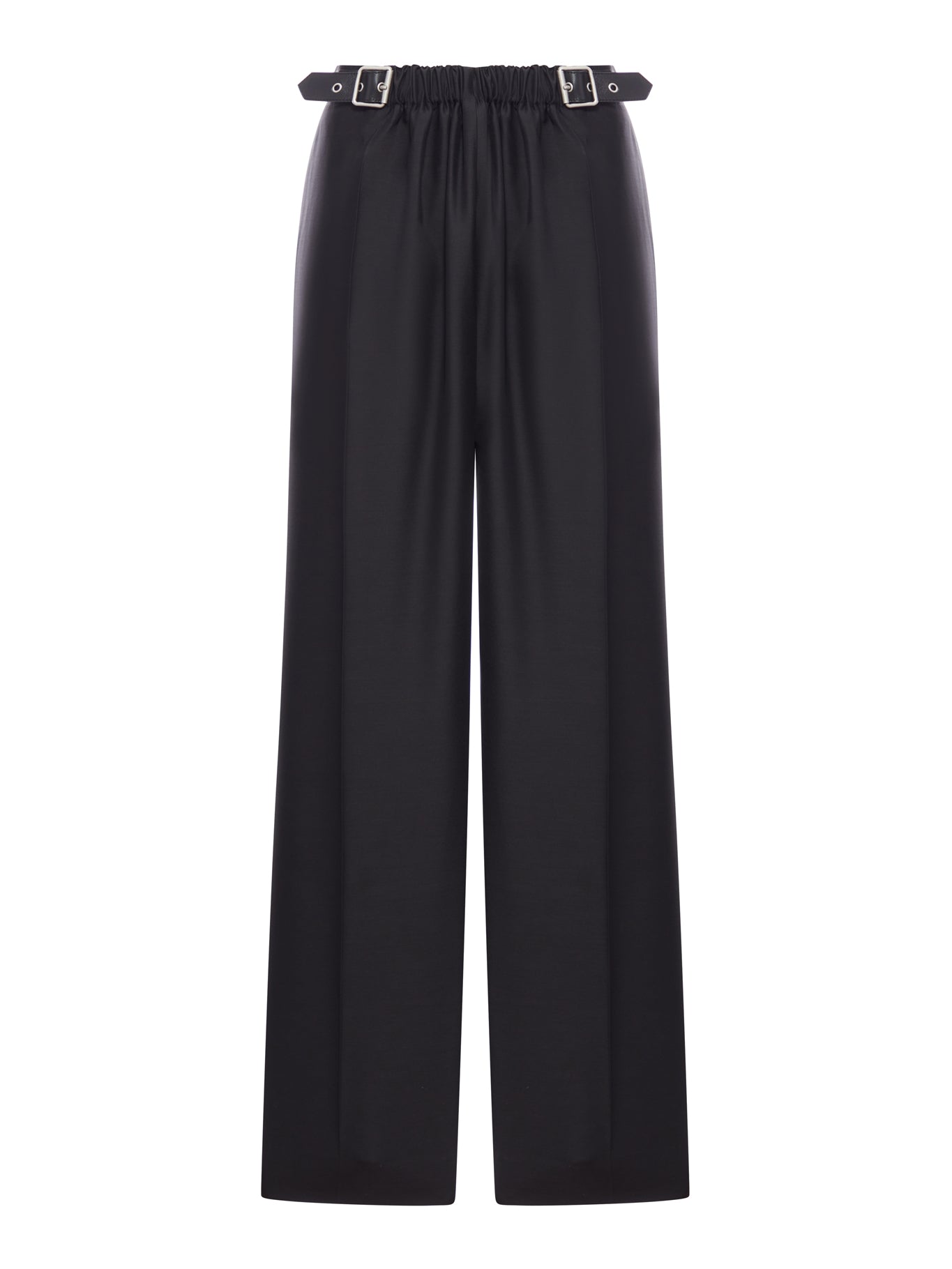 WOOL AND SILK TROUSERS WITH BELT - Loewe - Woman