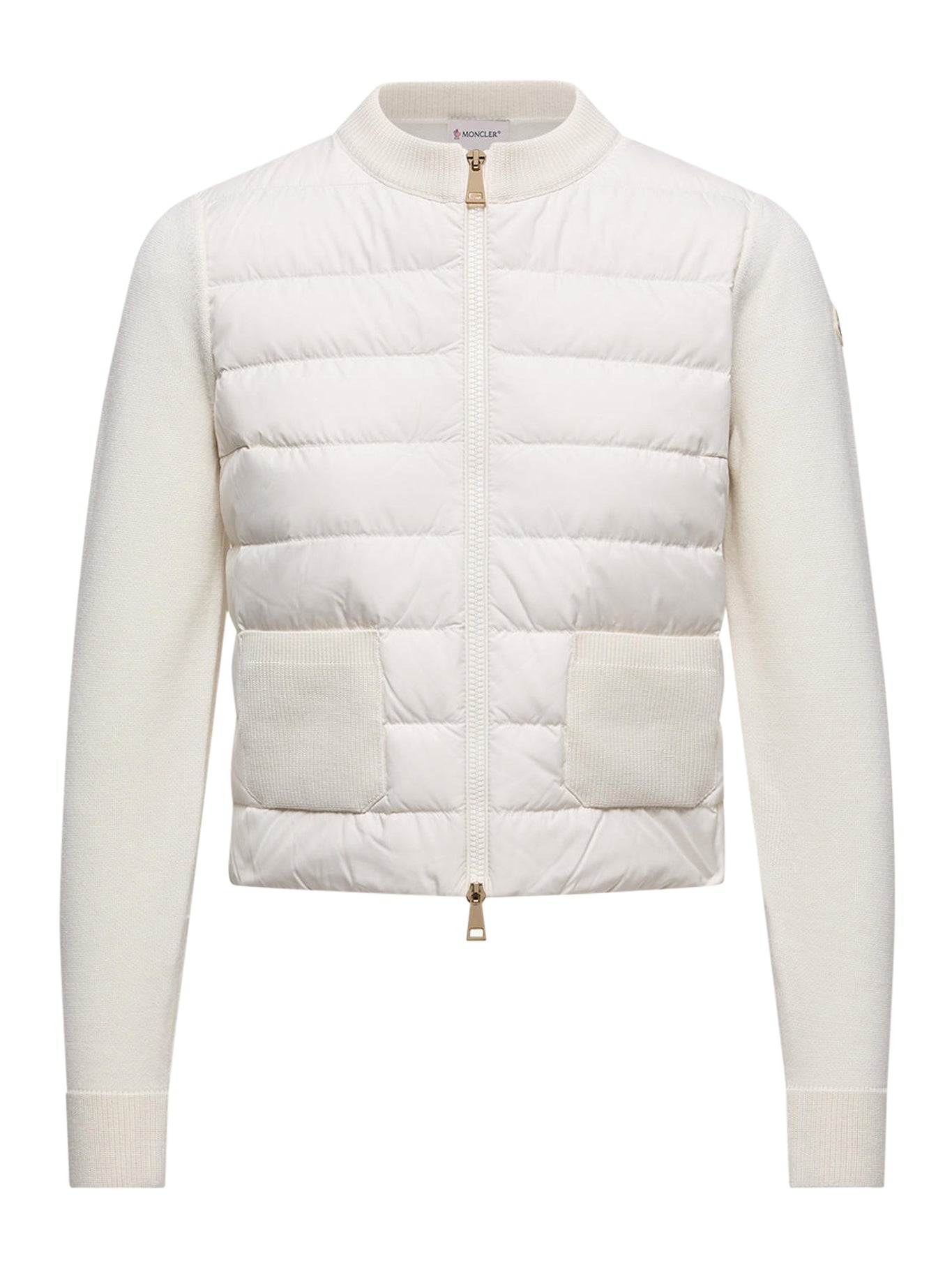 WOOL PADDED CARDIGAN WITH ZIP - Moncler - Woman