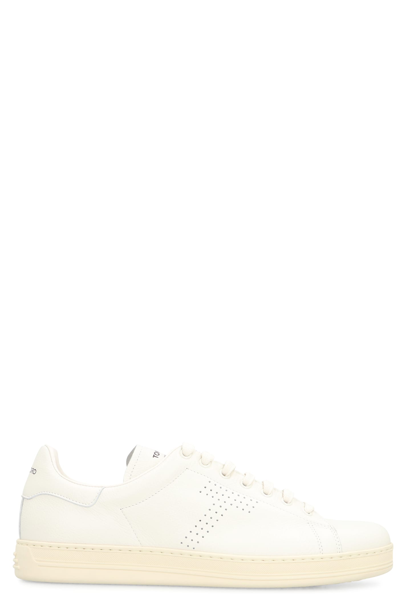Tom Ford White Leather Warwick Sneakers