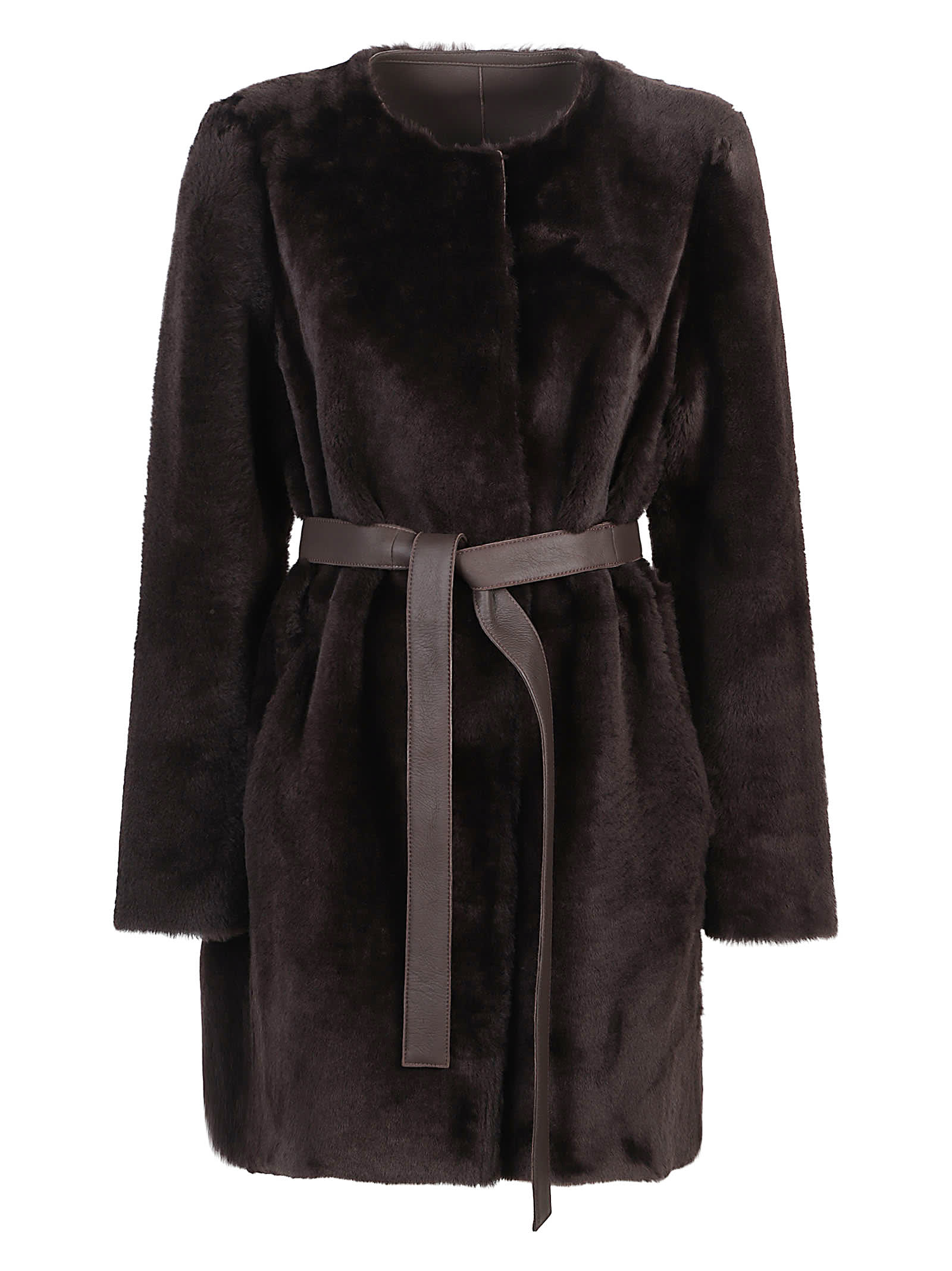 Desa 1972 Reversible Round Neck Shearling Caban