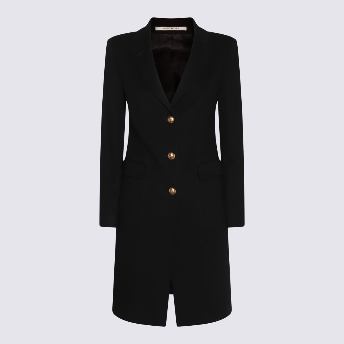 Tagliatore 0205 Black Wool Coat