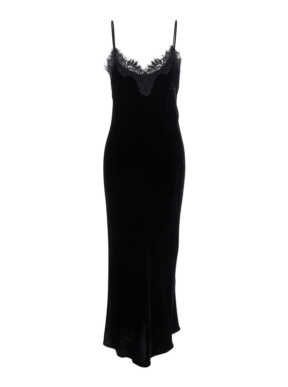 Gold Hawk claire Black Sleeveless Long Dress With V Neck And Lace Details In Viscose Blend Woman
