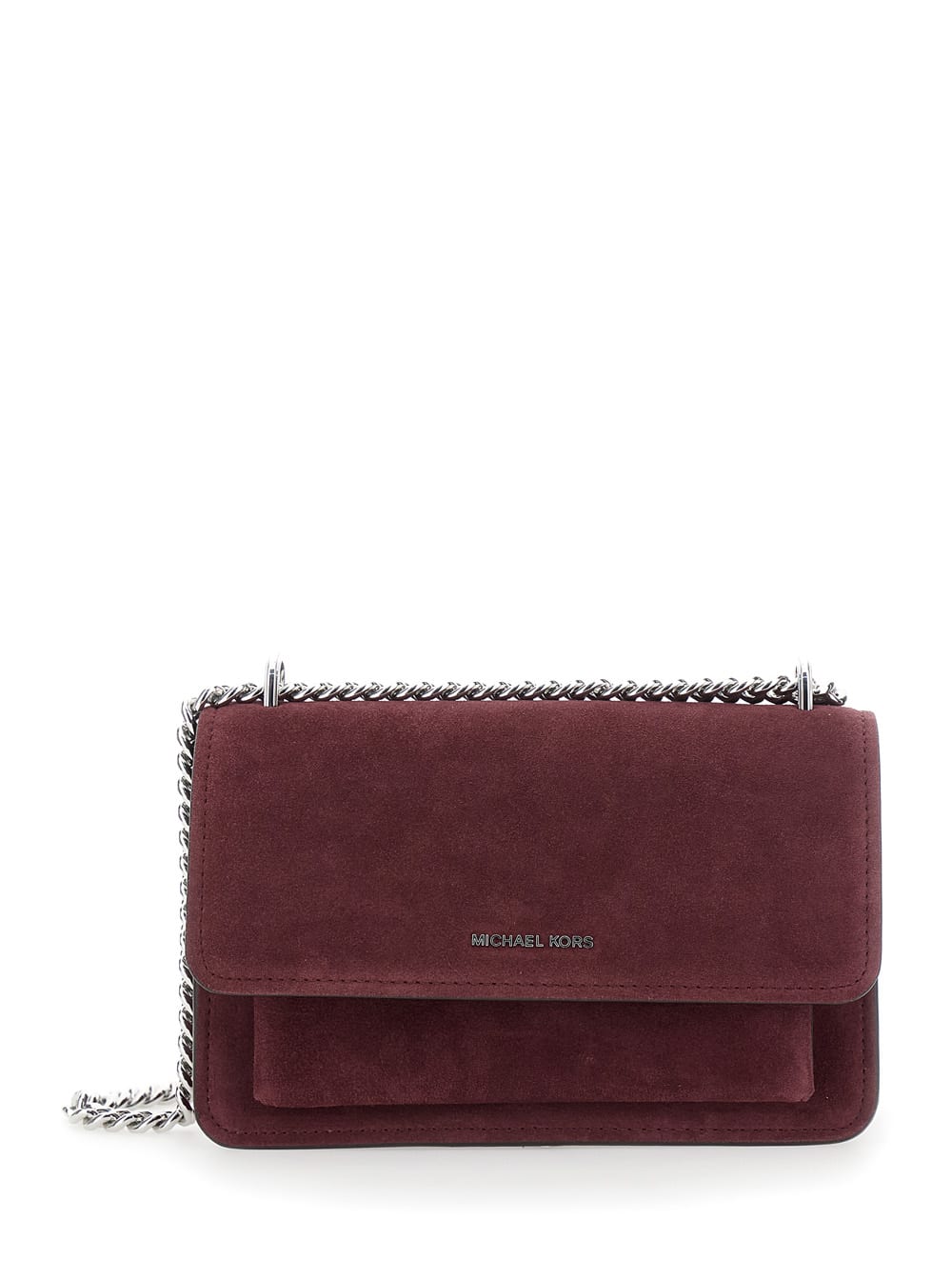 MICHAEL Michael Kors Bordeaux Shoulder Bag With Chain Strap And Front Logo In Suede Woman