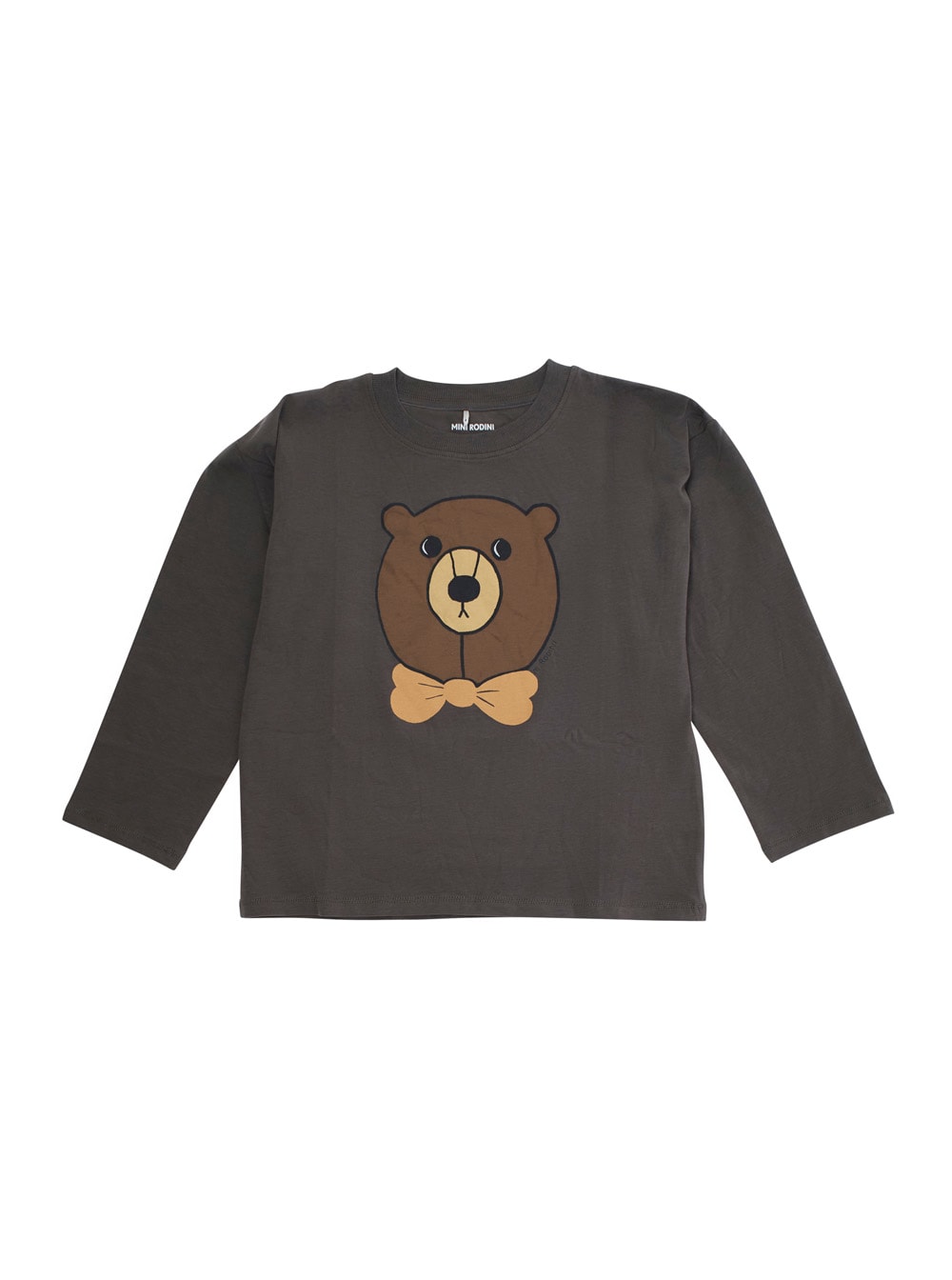 Mini Rodini Grey Crew Neck Sweater With Front Print In Cotton Baby