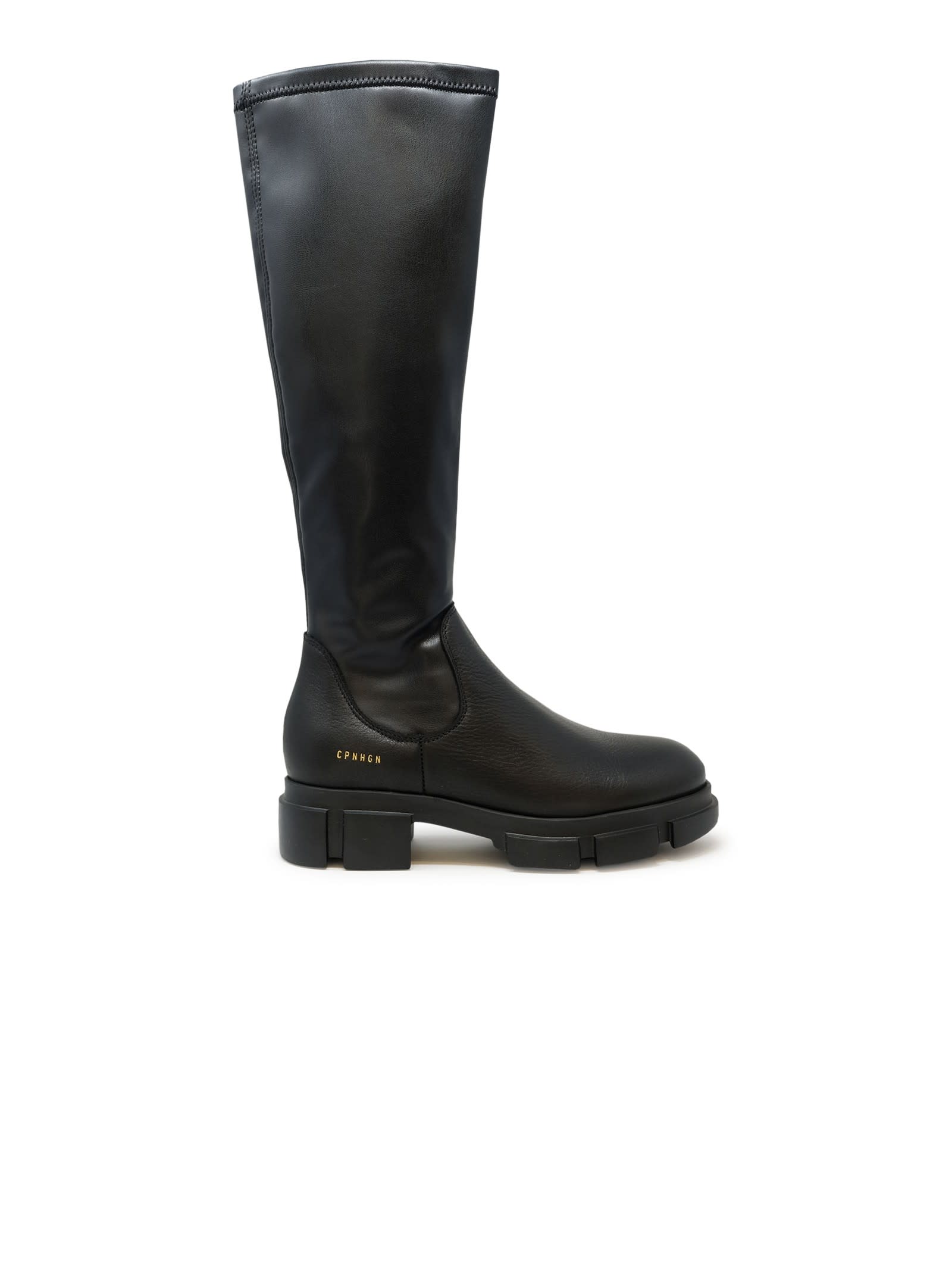 Copenhagenblack Vegan Leather Stretch Boots
